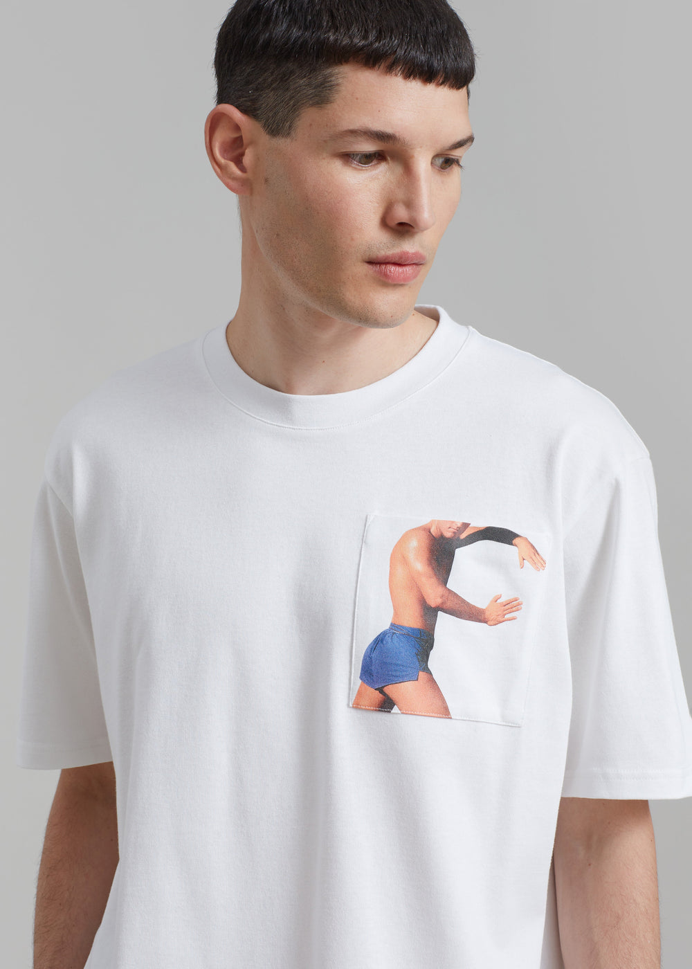 JW Anderson Profile Stud Chest Pocket T-Shirt - White - 1