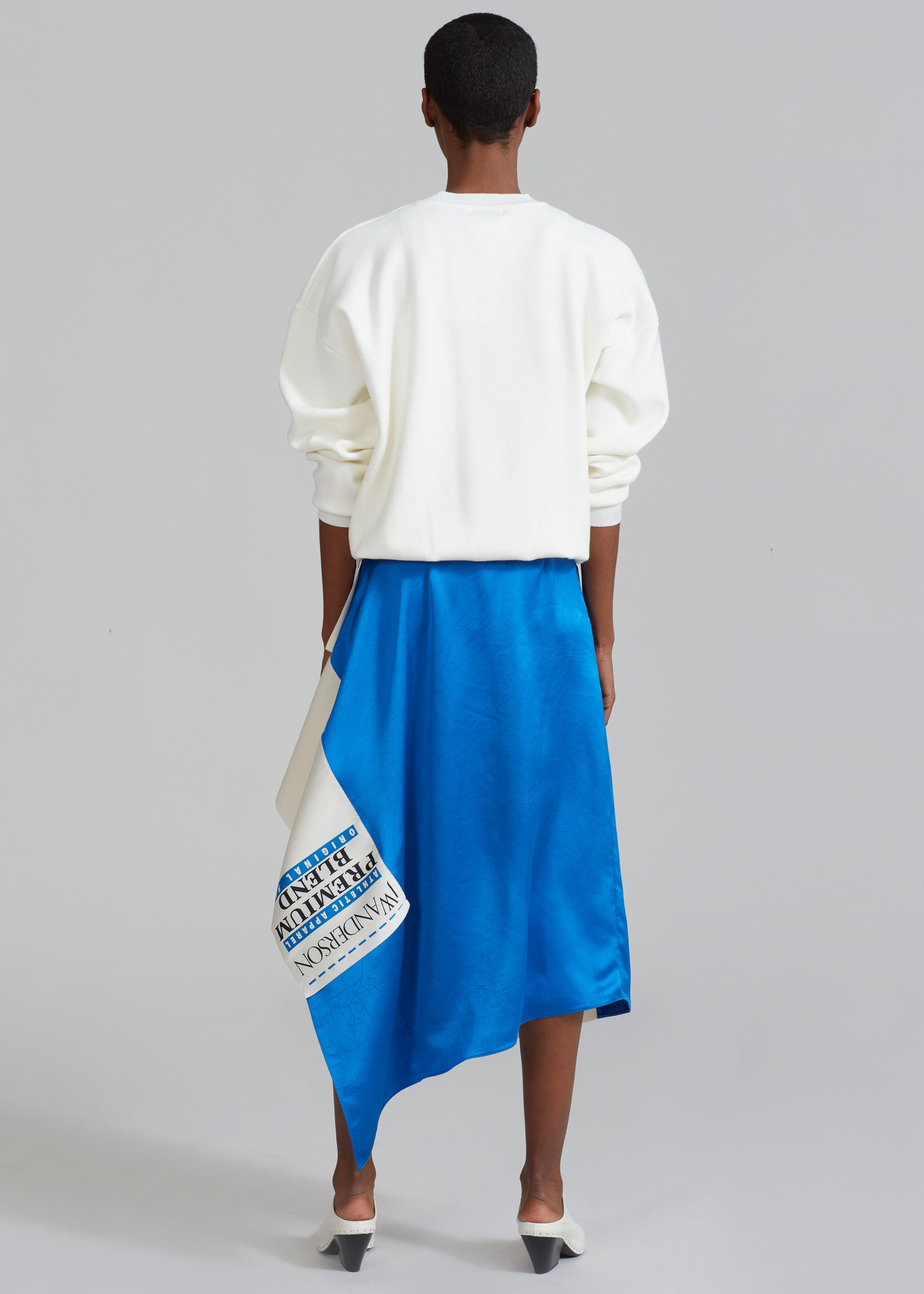 JW Anderson Asymmetric Care Label Skirt - Blue/White - 7
