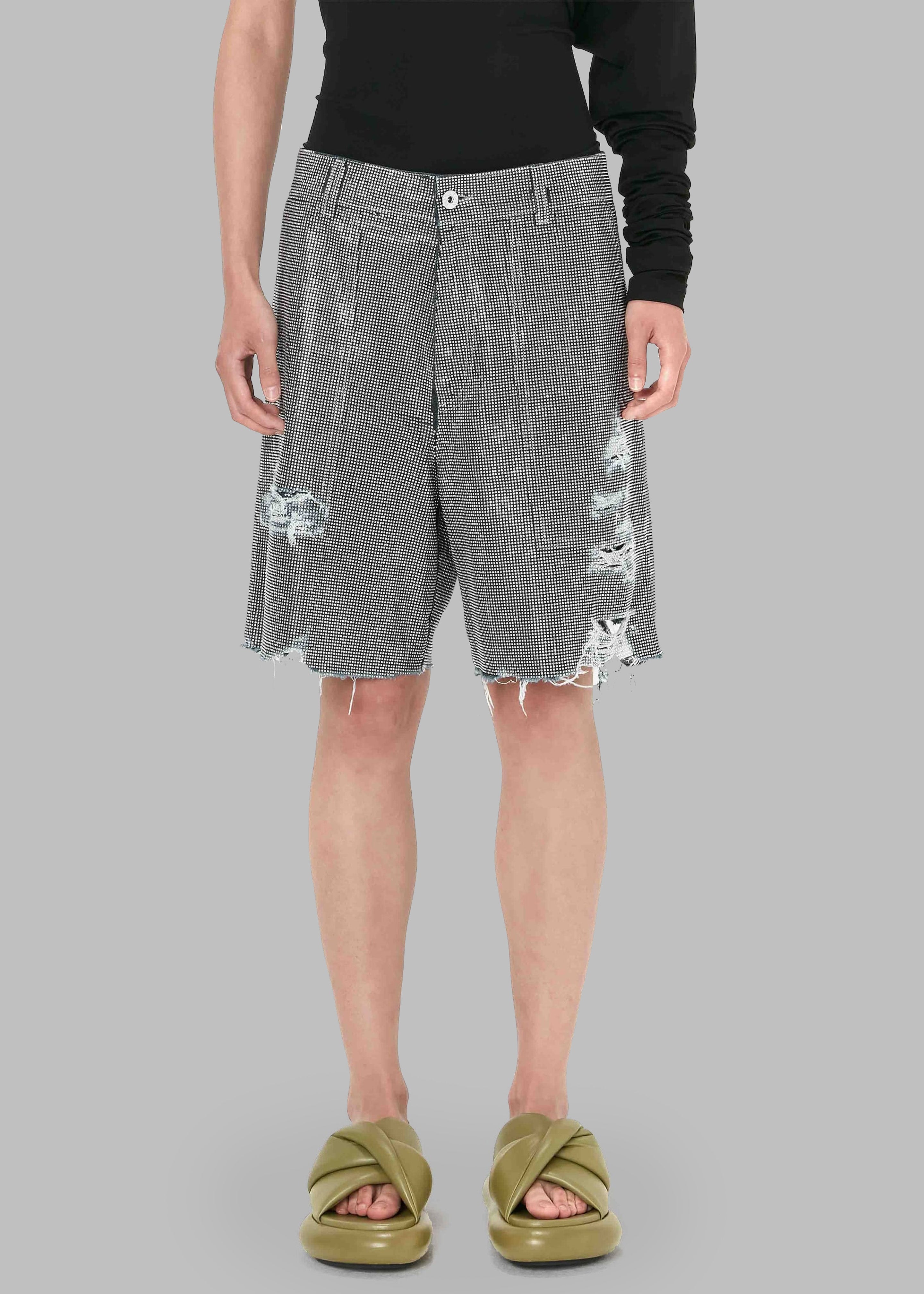 JW Anderson Studded Workwear Shorts - Indigo/Silver - 10