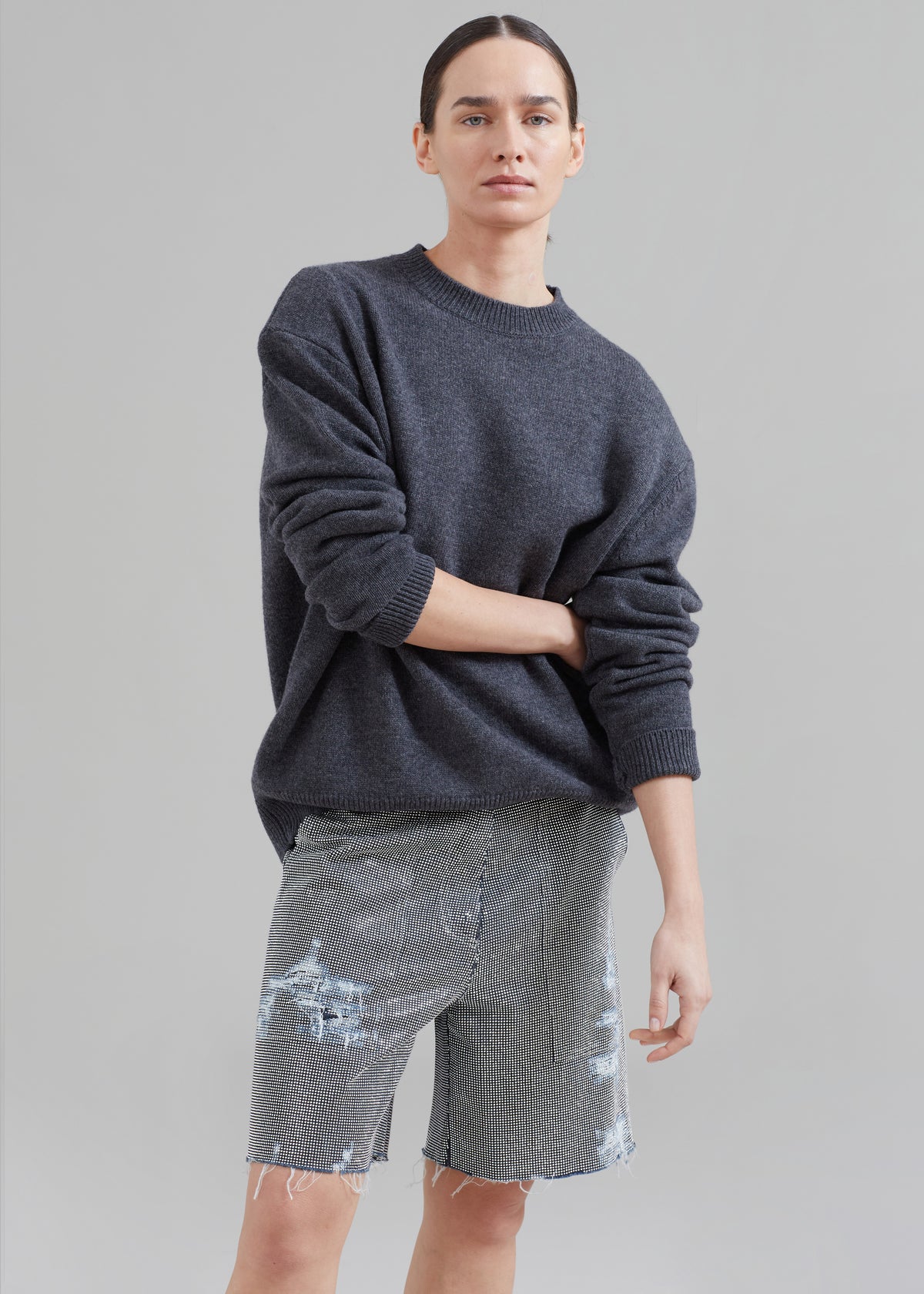 JW Anderson Studded Workwear Shorts - Indigo/Silver - 5