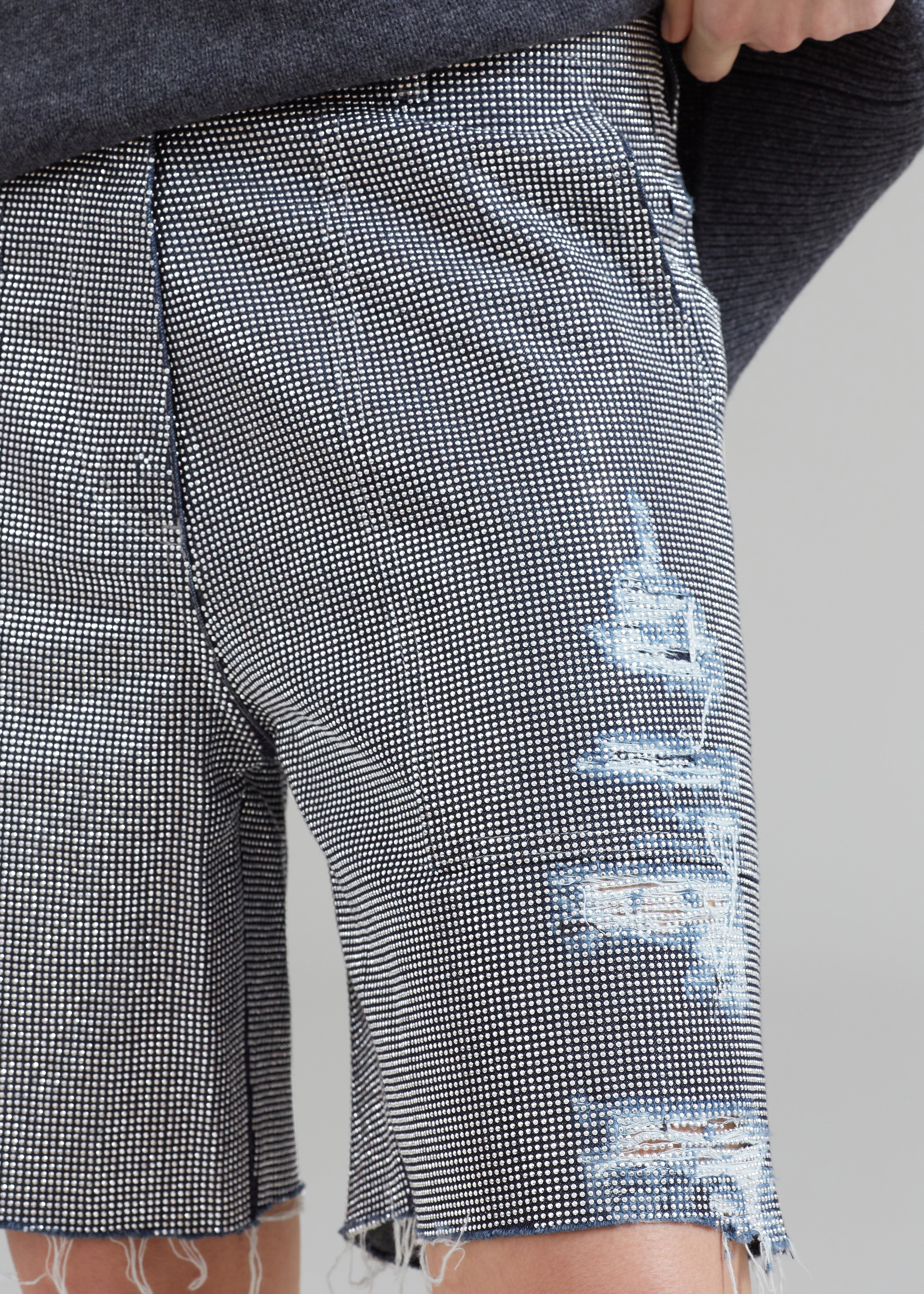 JW Anderson Studded Workwear Shorts - Indigo/Silver - 4