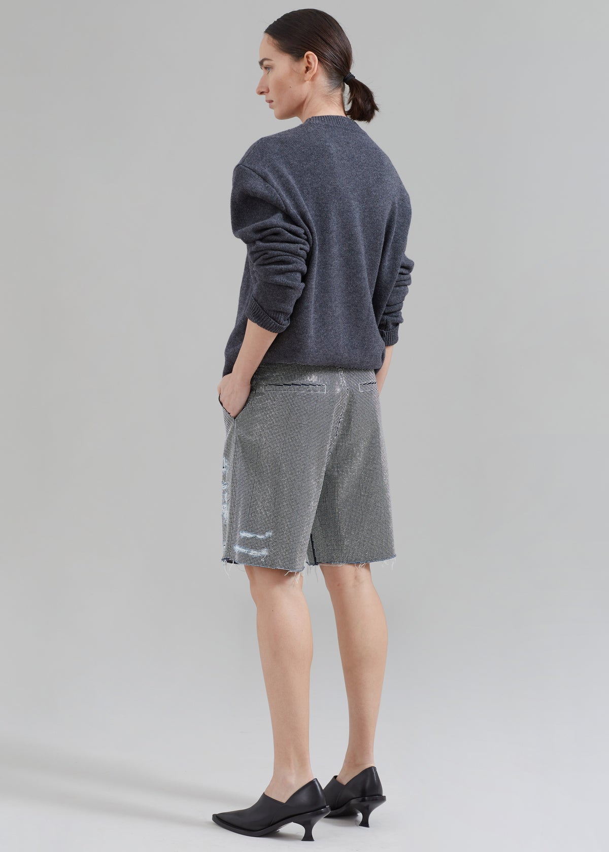 JW Anderson Studded Workwear Shorts - Indigo/Silver - 9