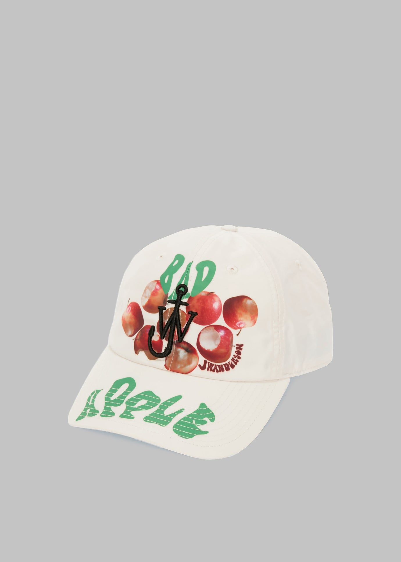 JW Anderson Baseball Cap With Apple Print - White
