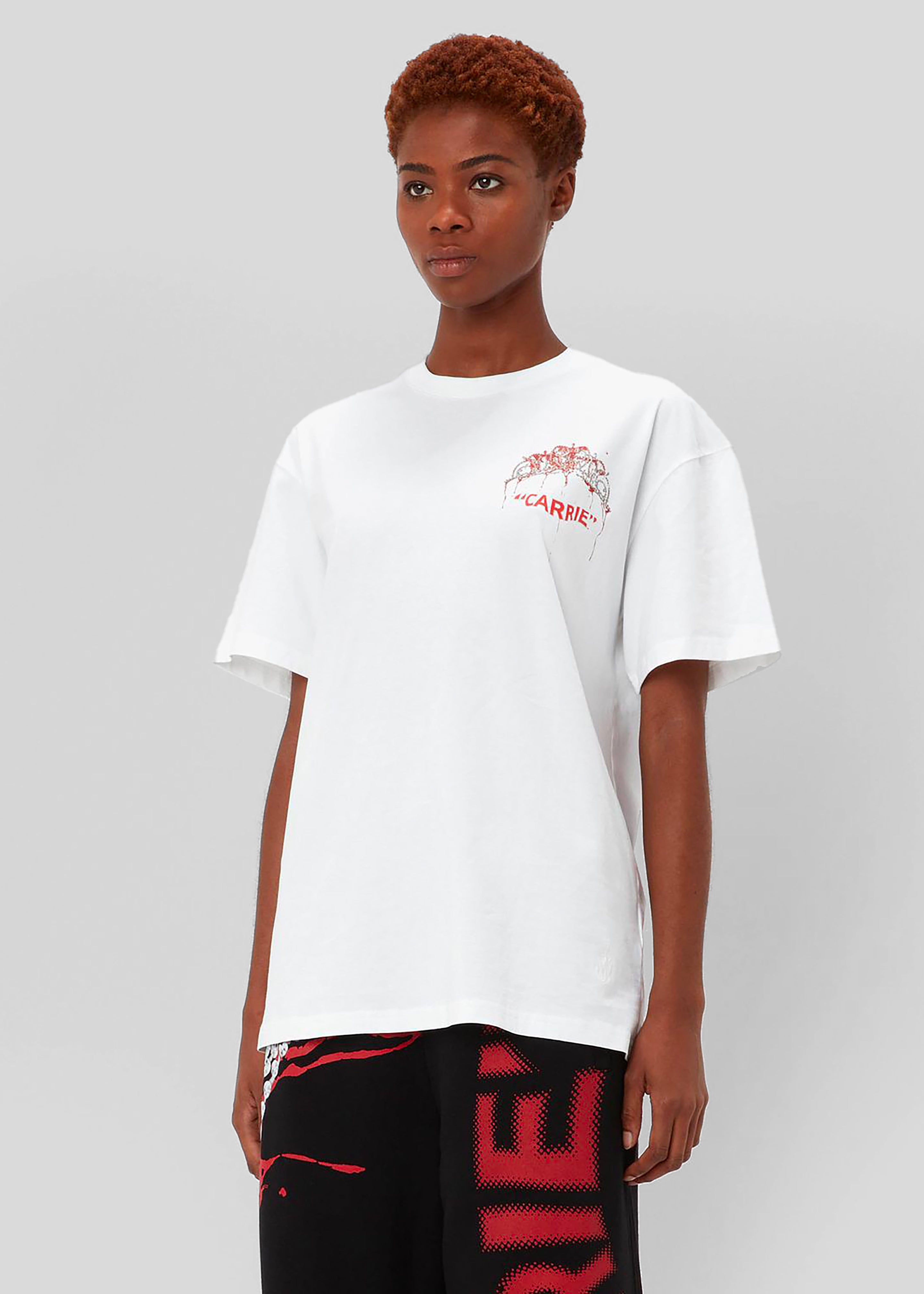 JW Anderson Carrie Tiara Chest Embroidery T-Shirt - White - 3