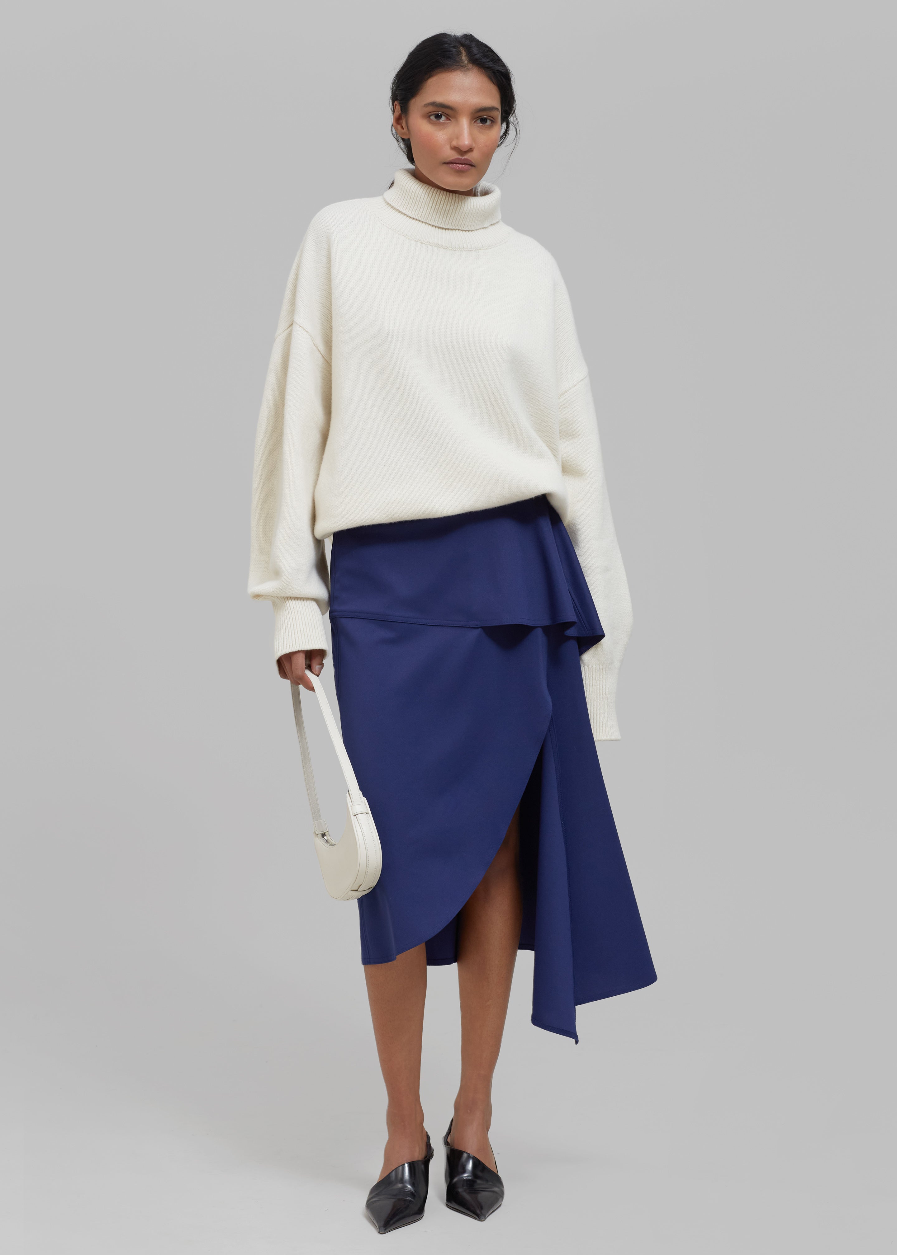 JW Anderson Peplum Slit Skirt - Oxford Blue - 5