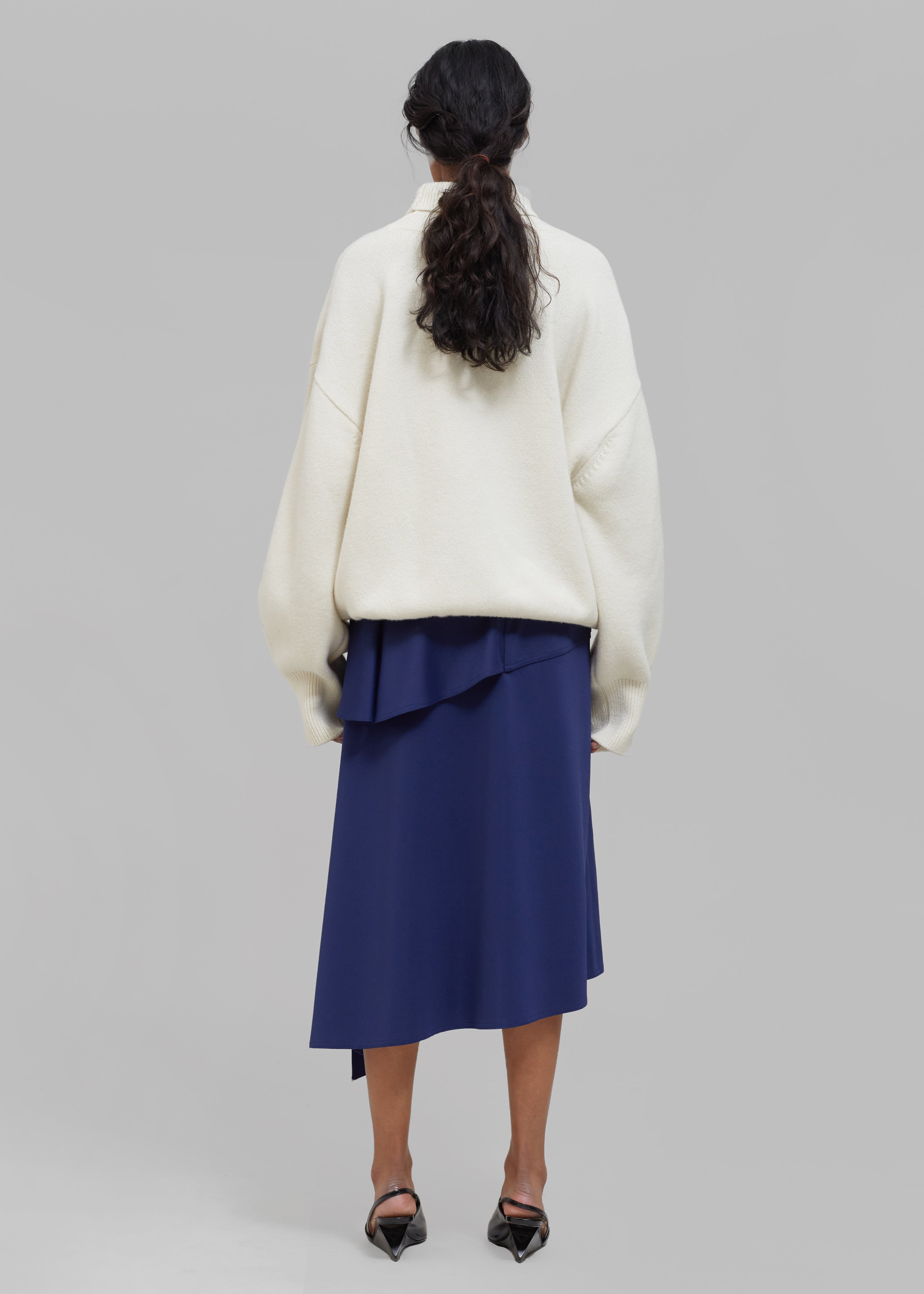 JW Anderson Peplum Slit Skirt - Oxford Blue - 6
