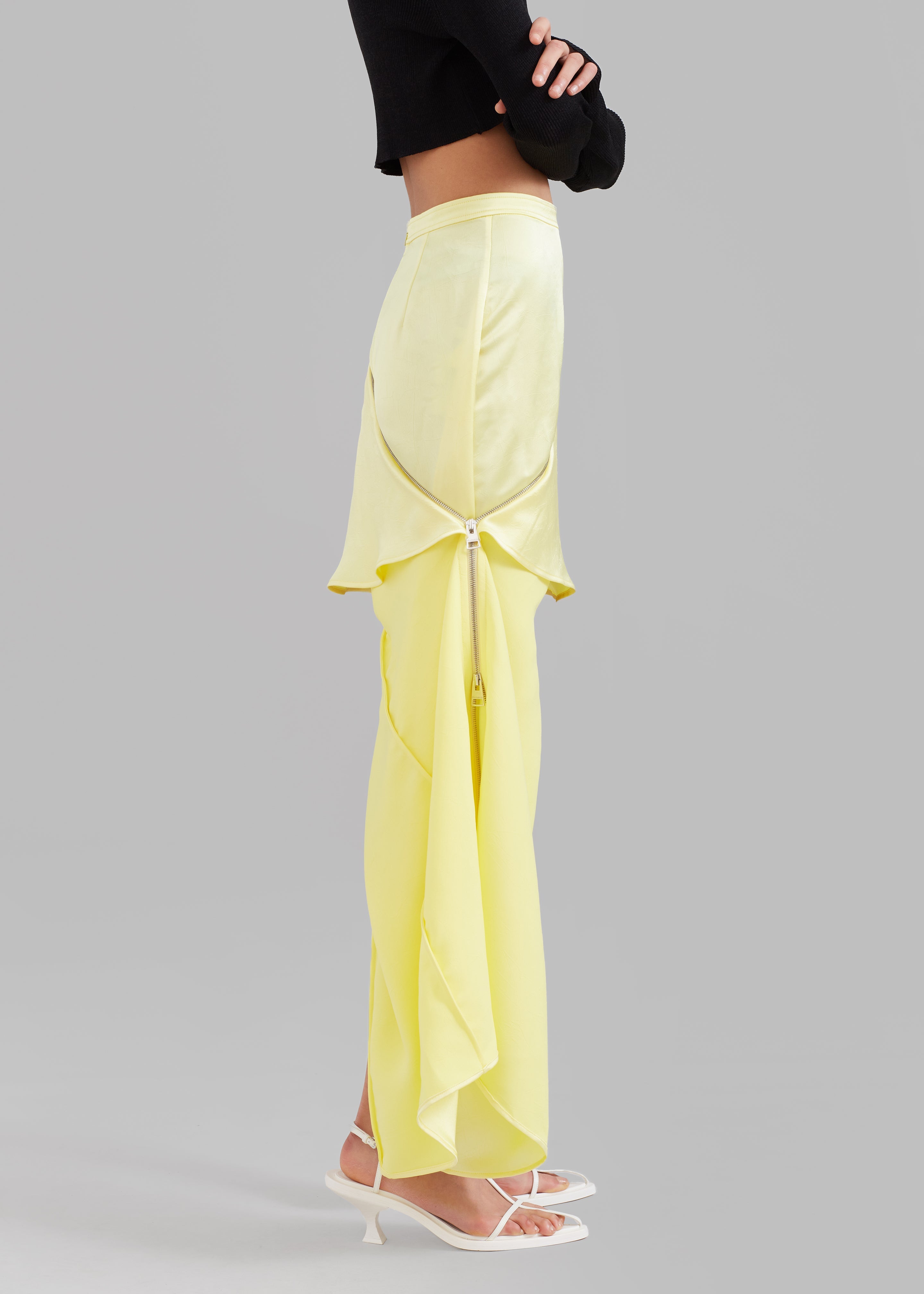 JW Anderson Zip Detail Mini Skirt - Pale Yellow - 6