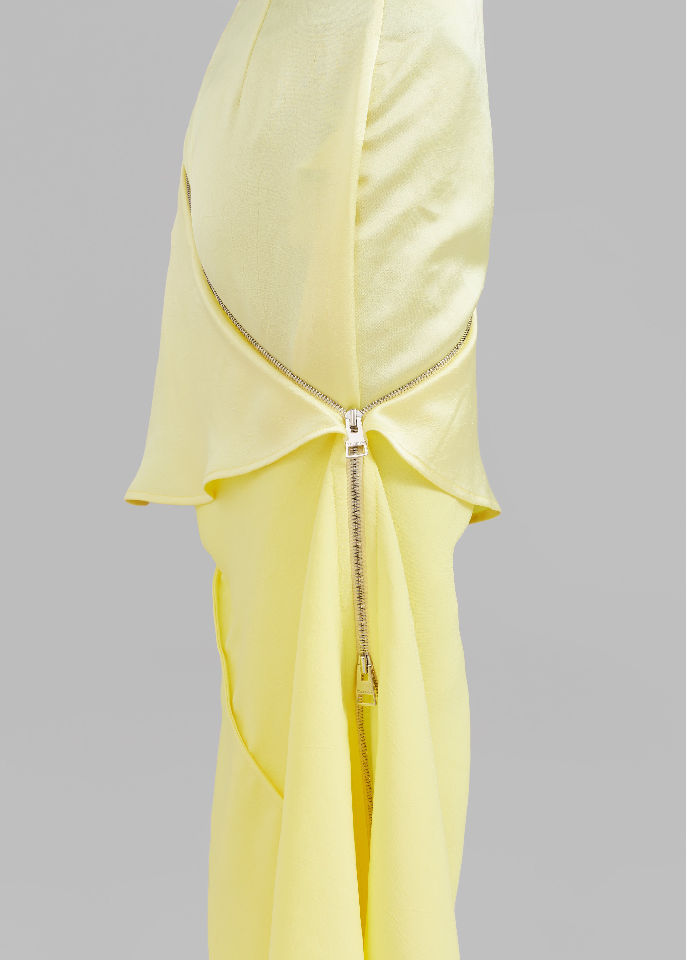 JW Anderson Zip Detail Mini Skirt - Pale Yellow - 4
