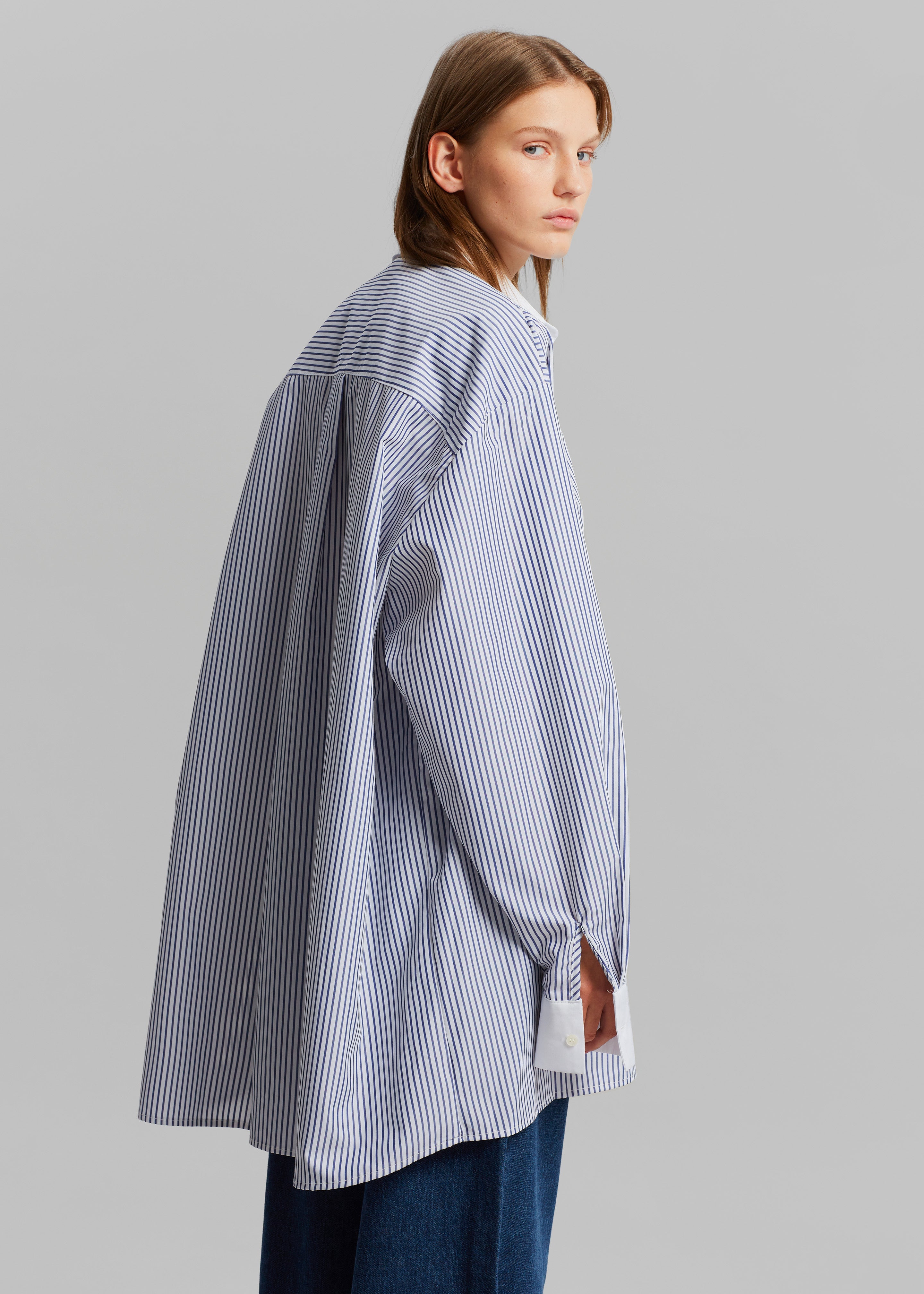 Jany Tie-Neck Shirt - Blue Stripe - 2