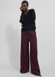 Kamila Wide Leg Trousers - Burgundy