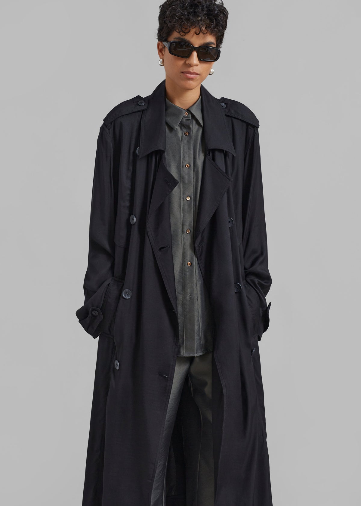 Karolina Trench Coat - Black - 2