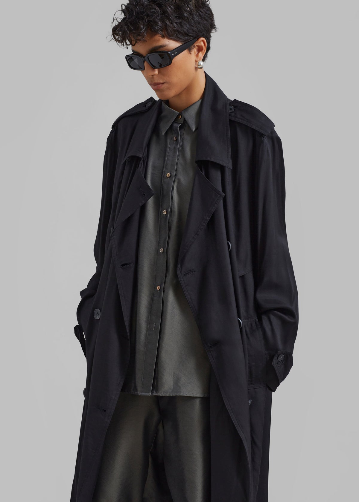 Karolina Trench Coat - Black - 5