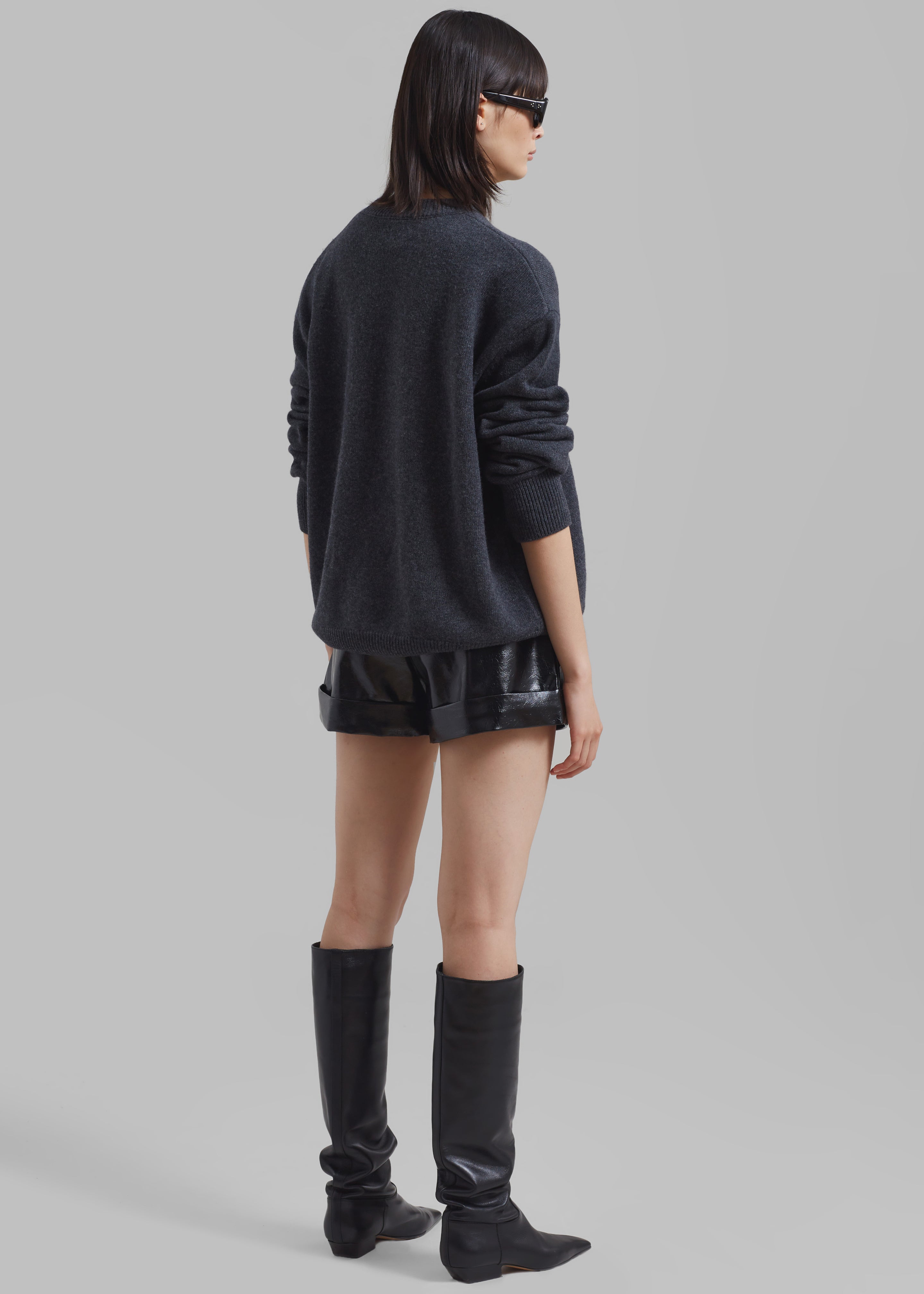 Kassy Faux Leather Shorts - Black - 6