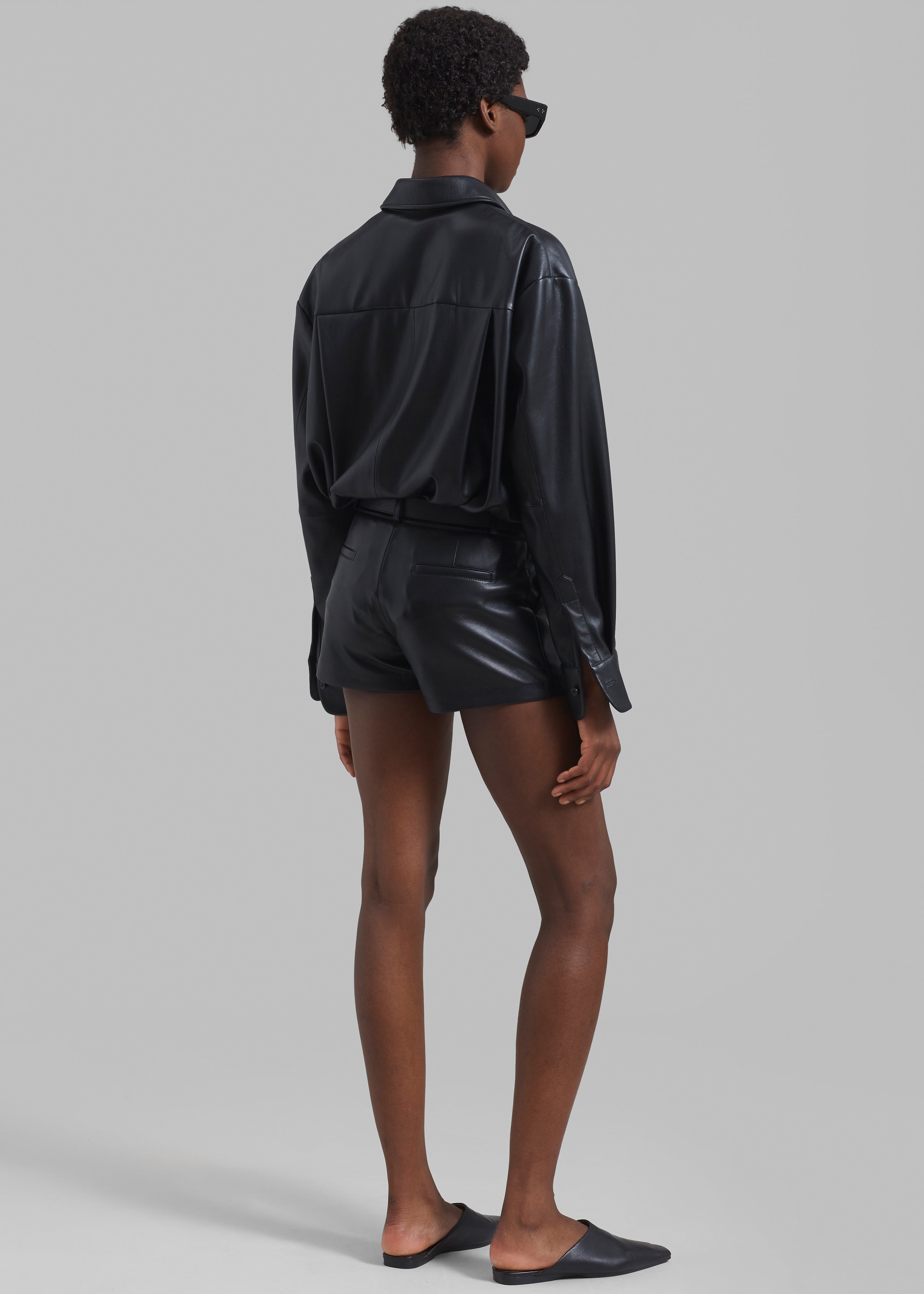 Kate Faux Leather Shorts - Black - 8