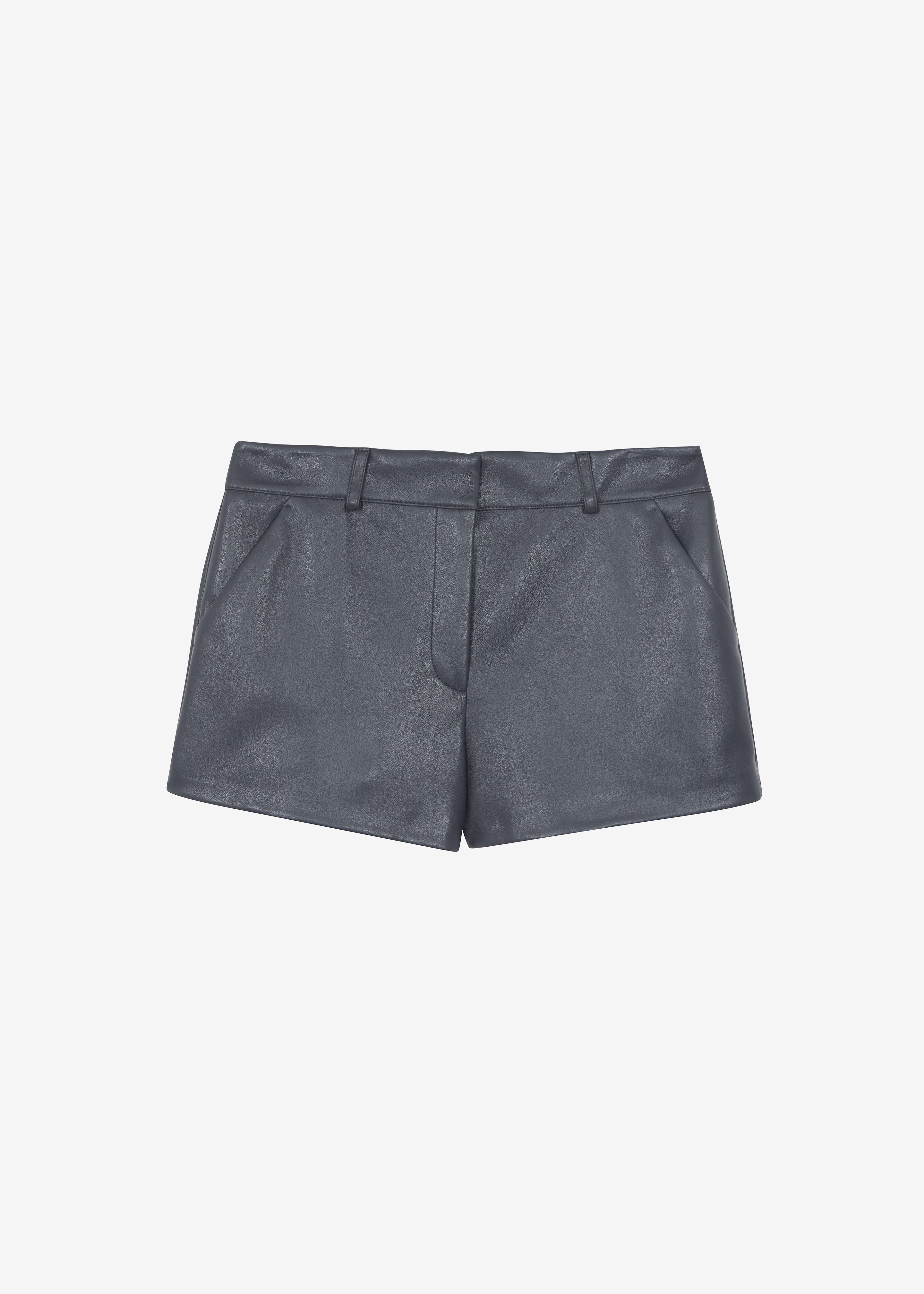Kate Faux Leather Shorts - Grey - 12