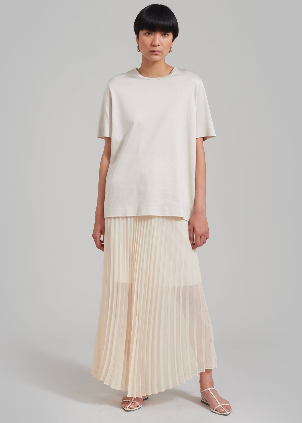 Kaya Pleated Maxi Skirt - Beige - 7