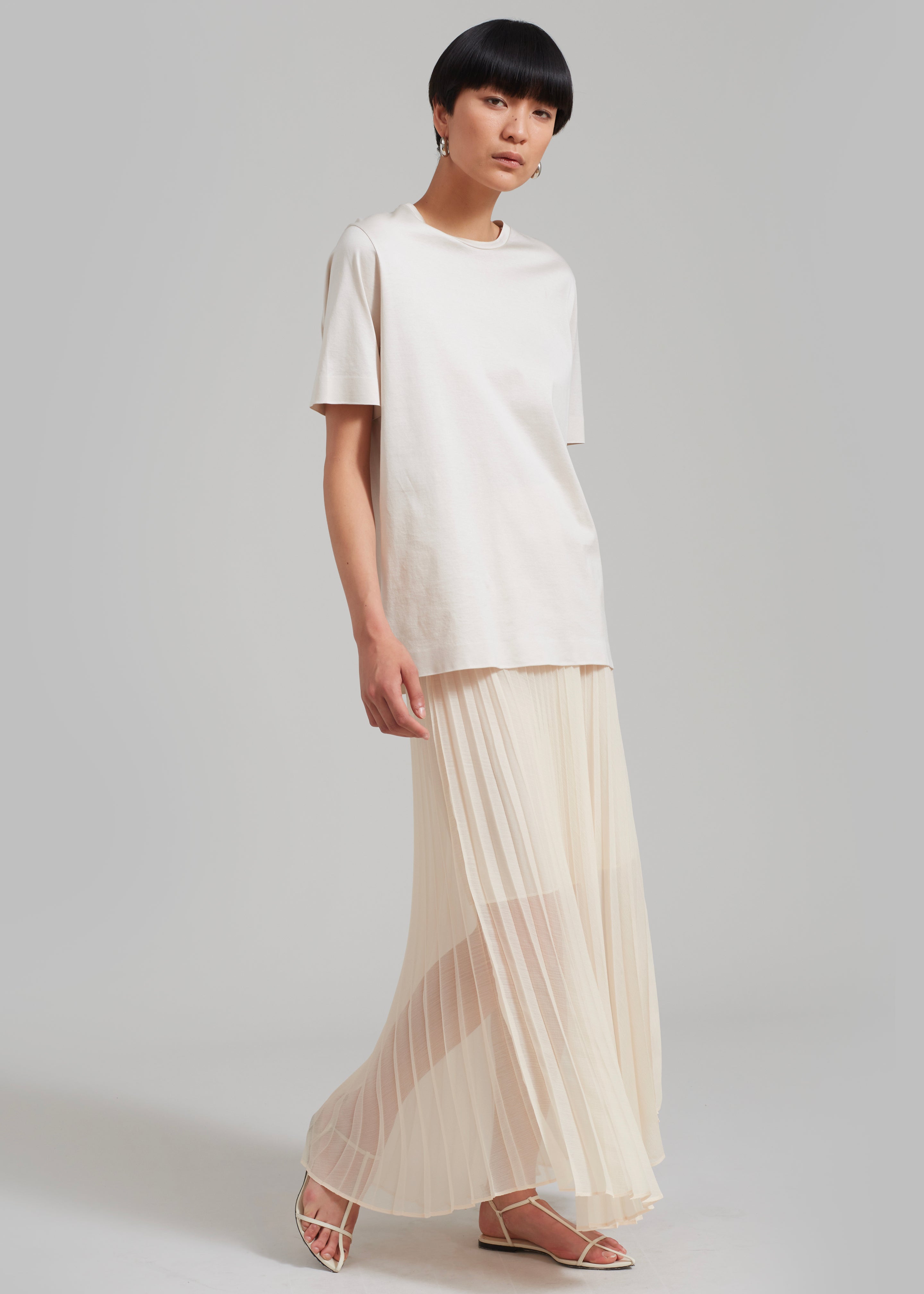 Kaya Pleated Maxi Skirt Beige Frankie Shop Europe