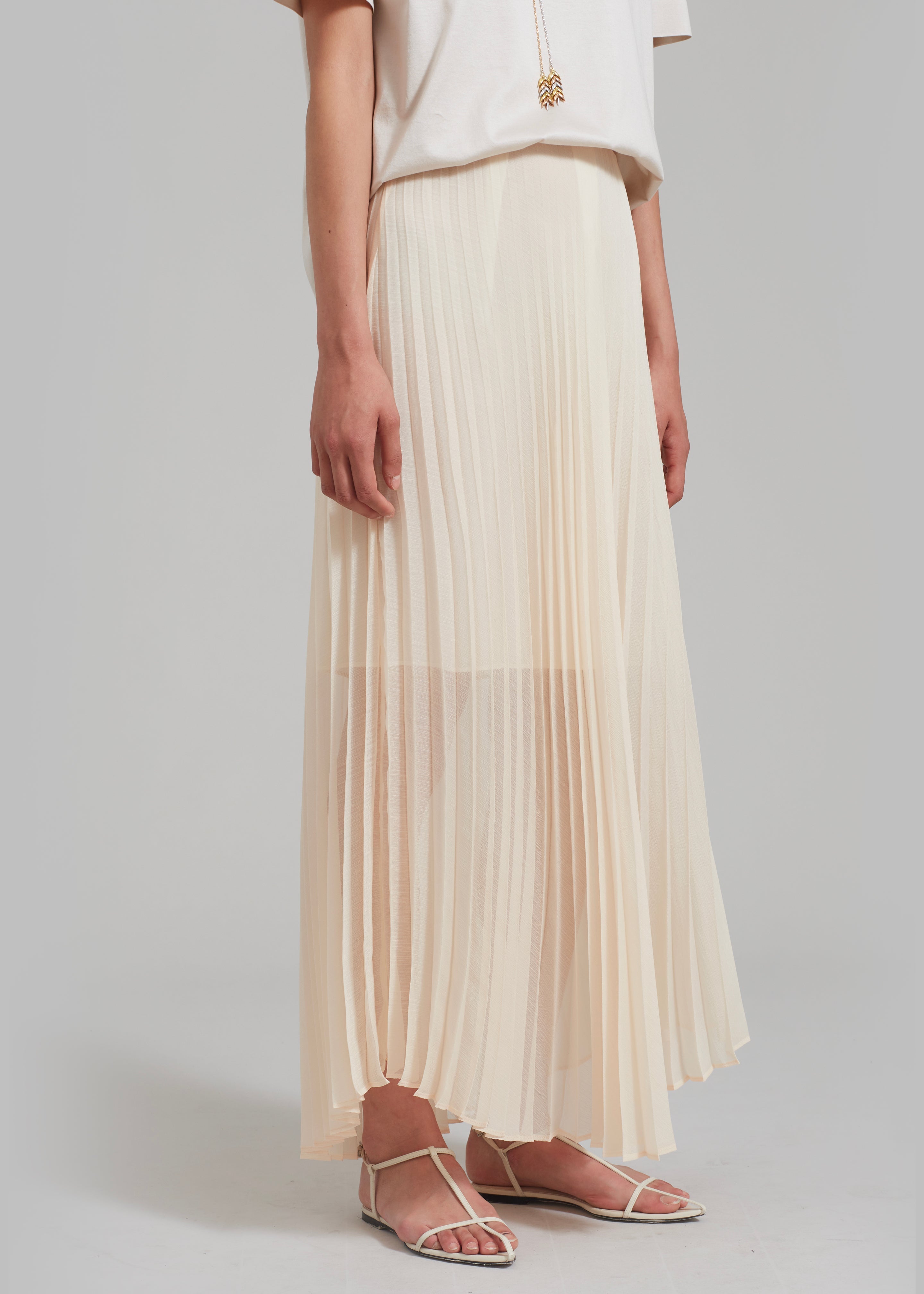 Kaya Pleated Maxi Skirt Beige Frankie Shop Europe