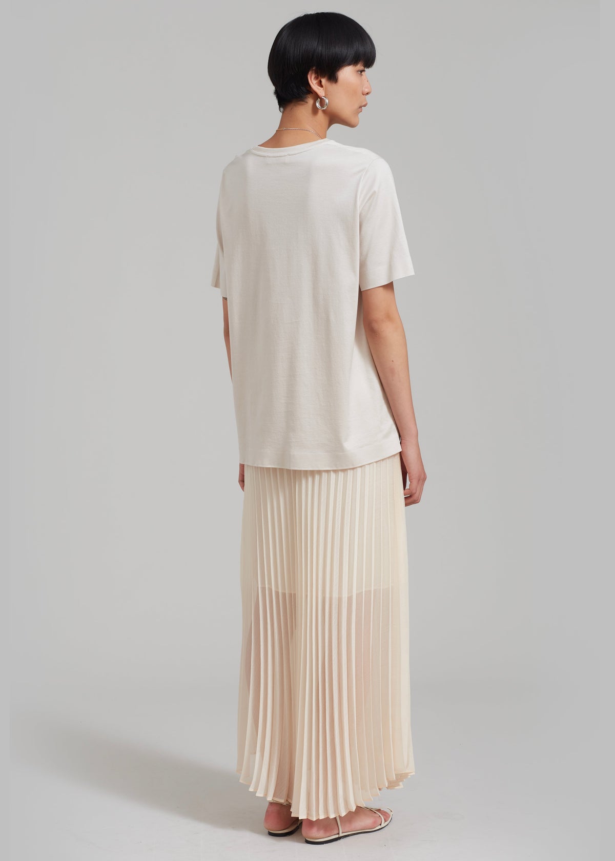 Kaya Pleated Maxi Skirt - Beige - 11