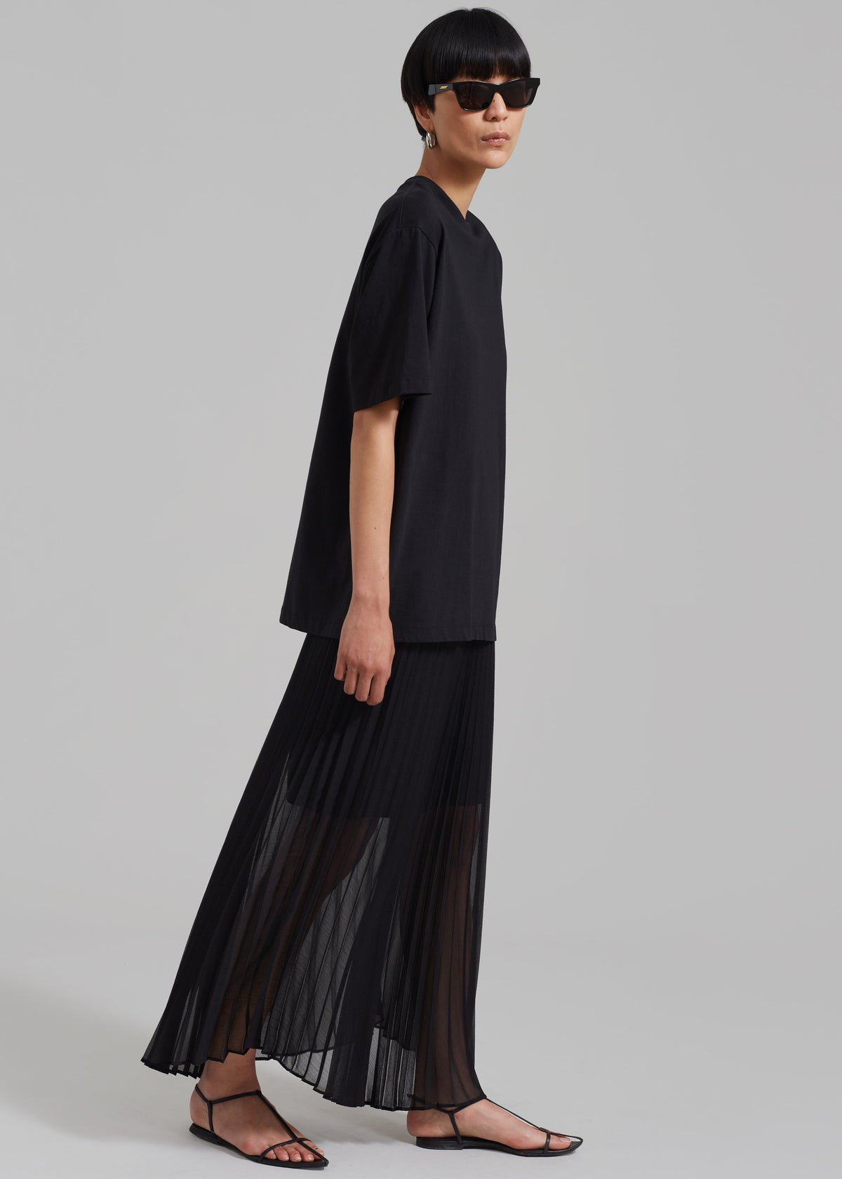 Kaya Pleated Maxi Skirt - Black - 4