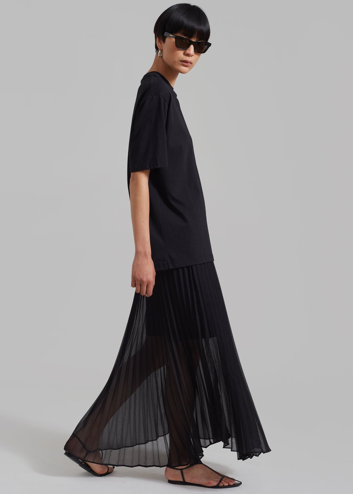 Kaya Pleated Maxi Skirt - Black - 1