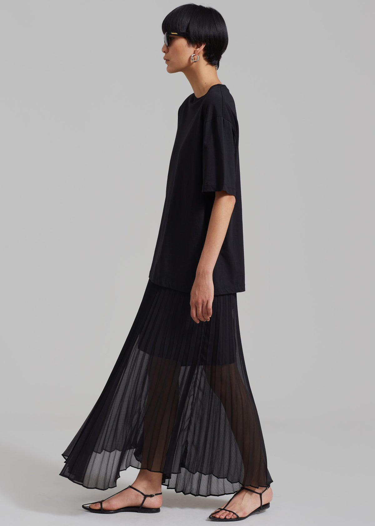 Kaya Pleated Maxi Skirt - Black - 5