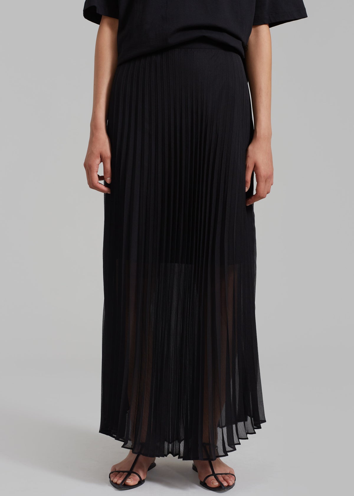 Kaya Pleated Maxi Skirt - Black - 8