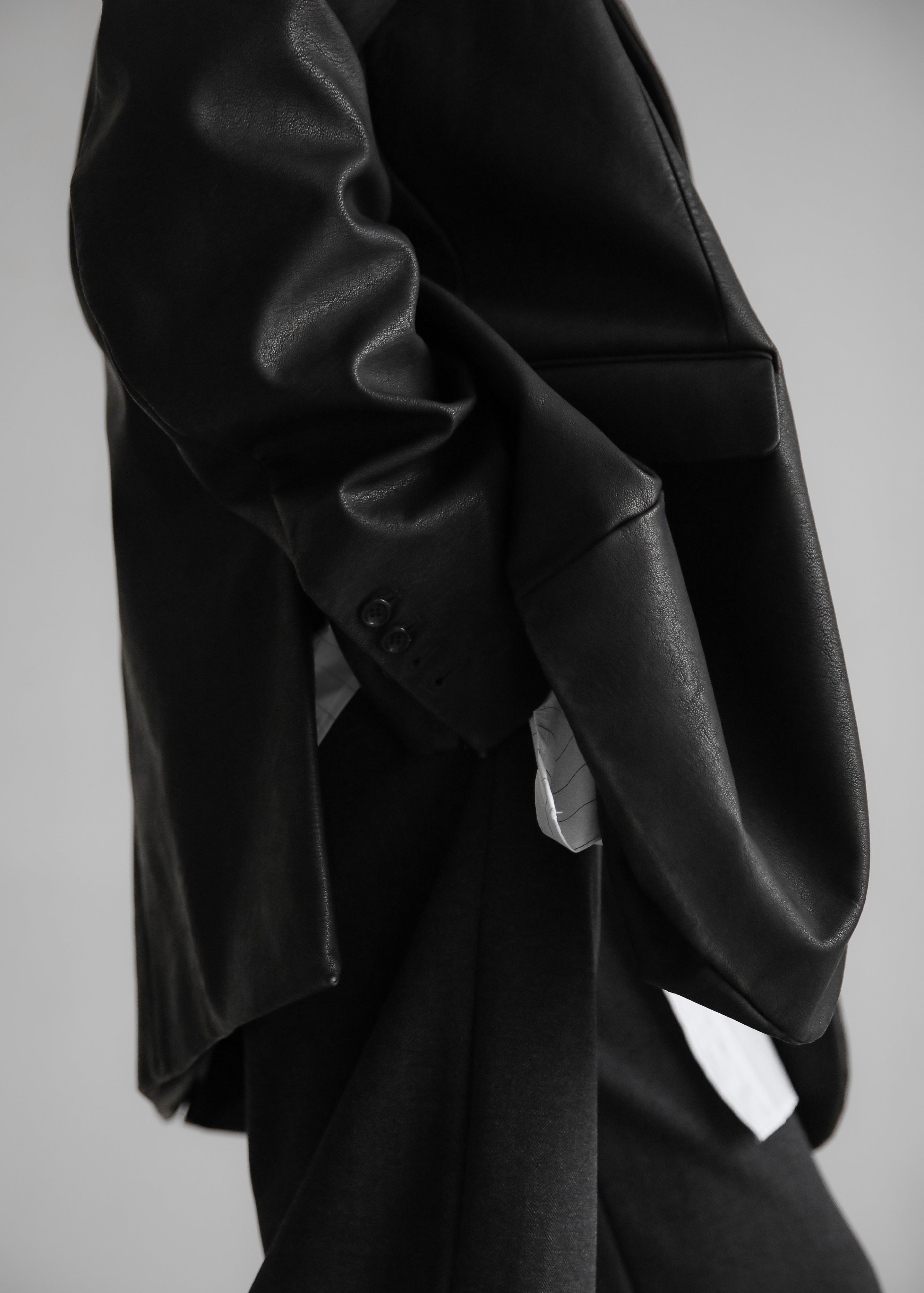 Kelso Faux Leather Blazer - Black - 11