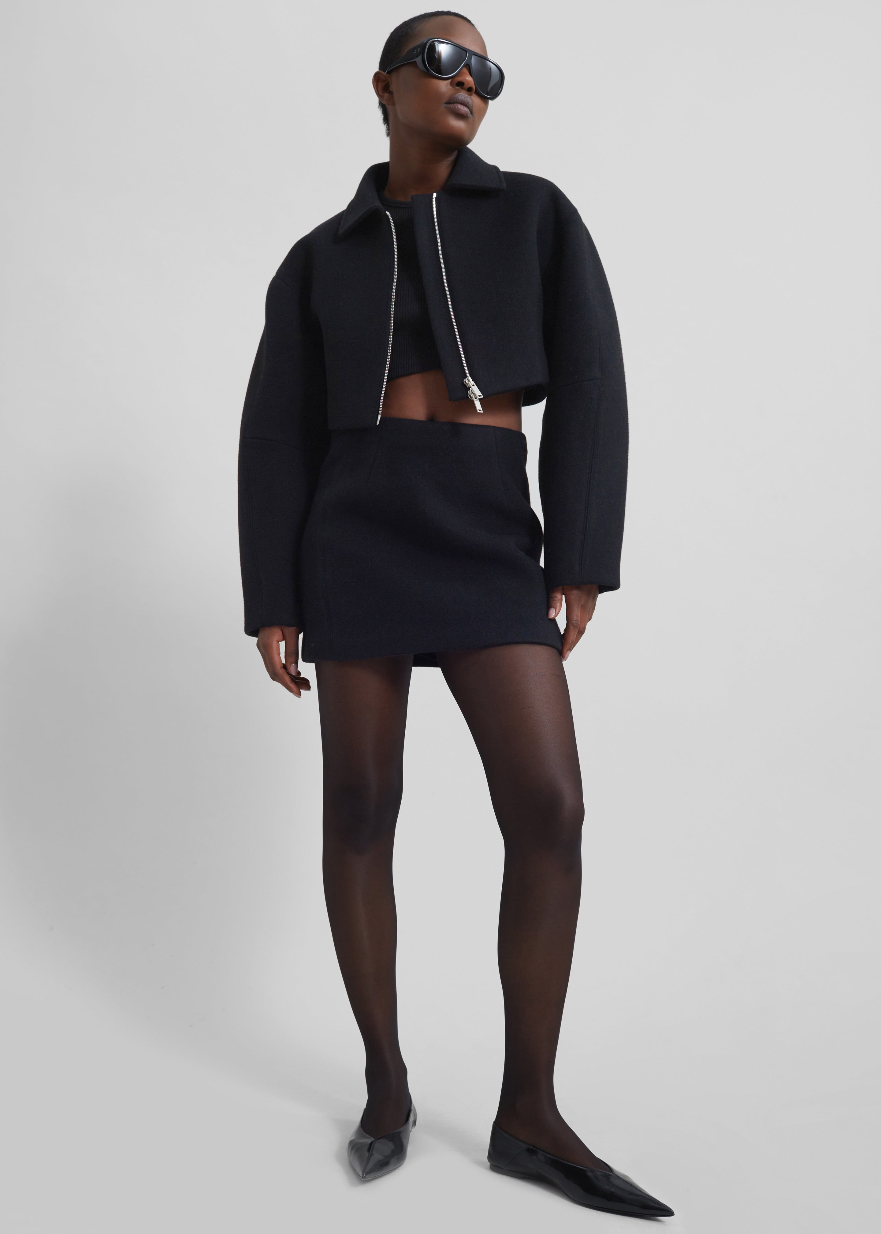 Kerrigan Wool Mini Skirt - Black - 2