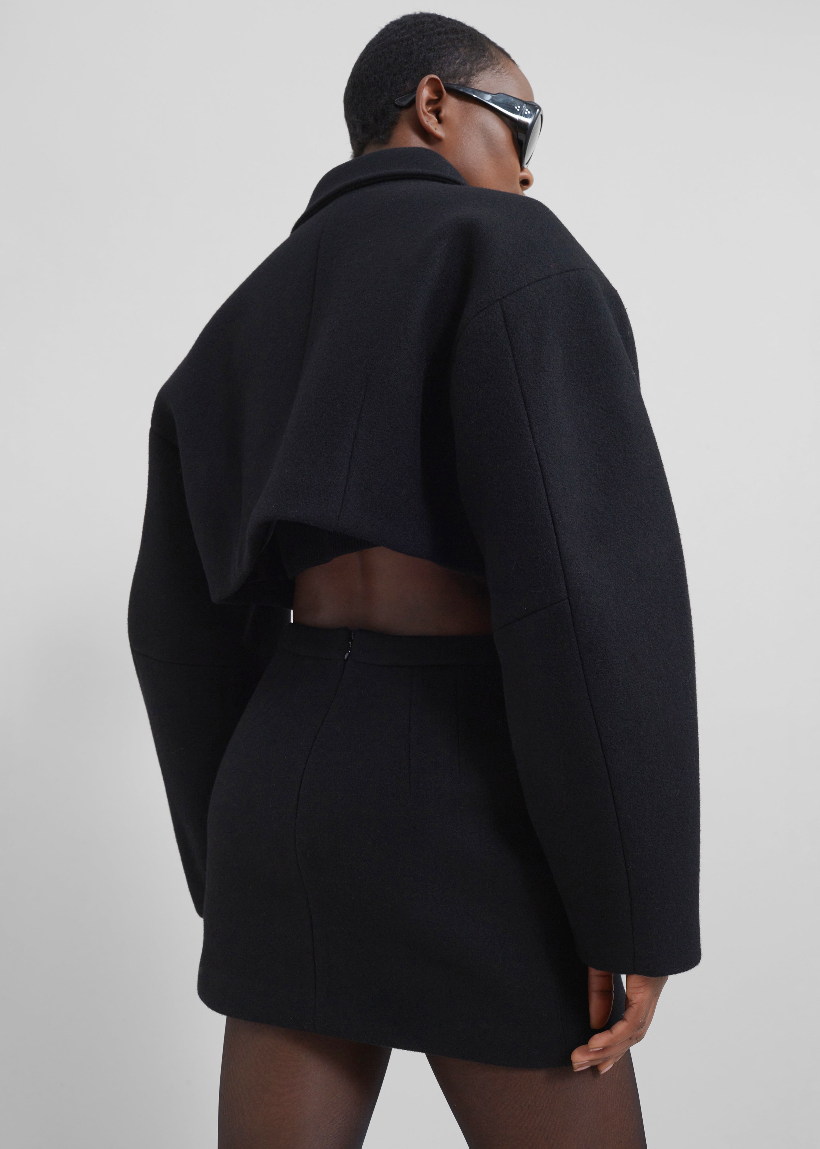 Kerrigan Wool Mini Skirt - Black - 8