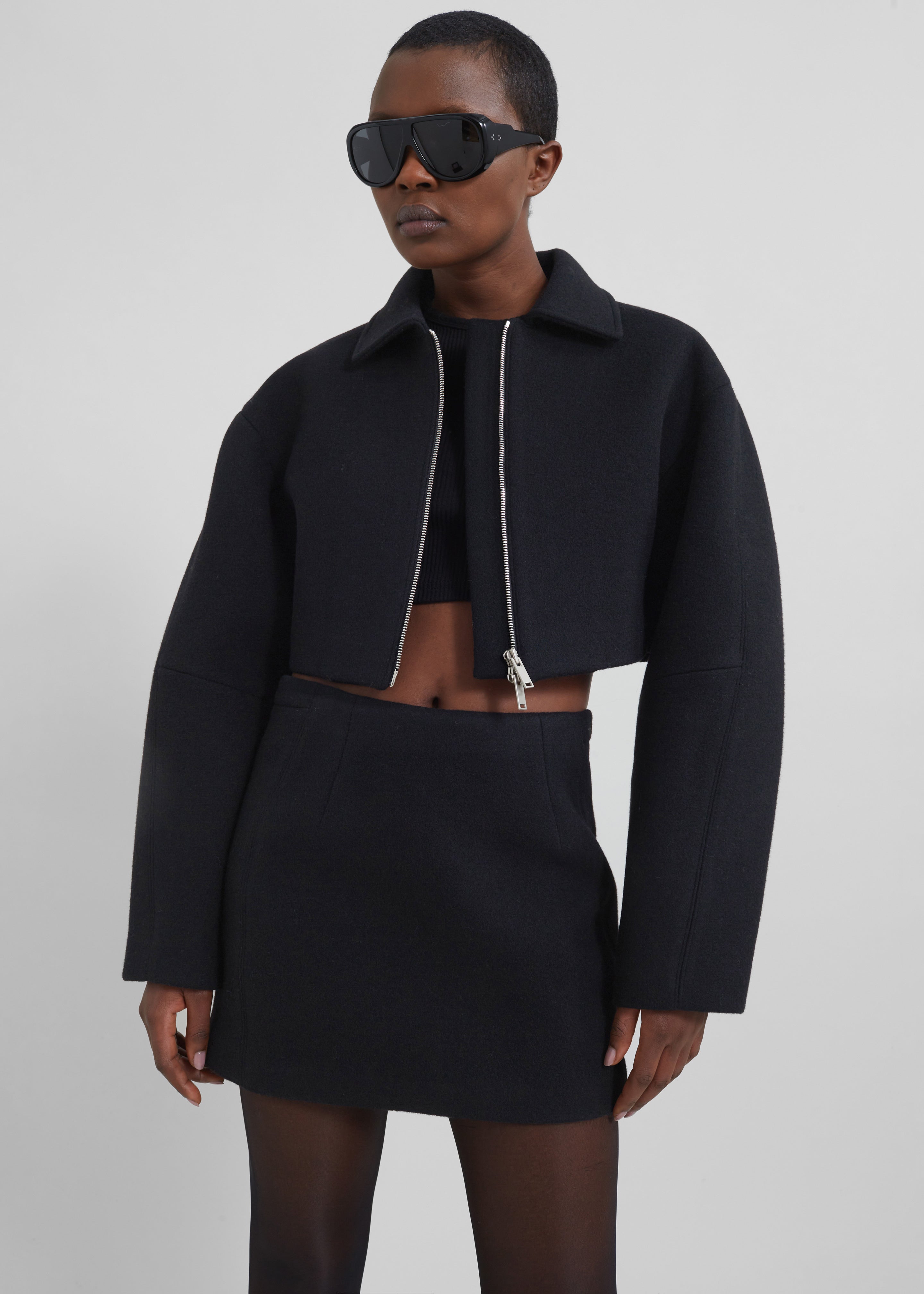 Kerrigan Wool Mini Skirt - Black - 7