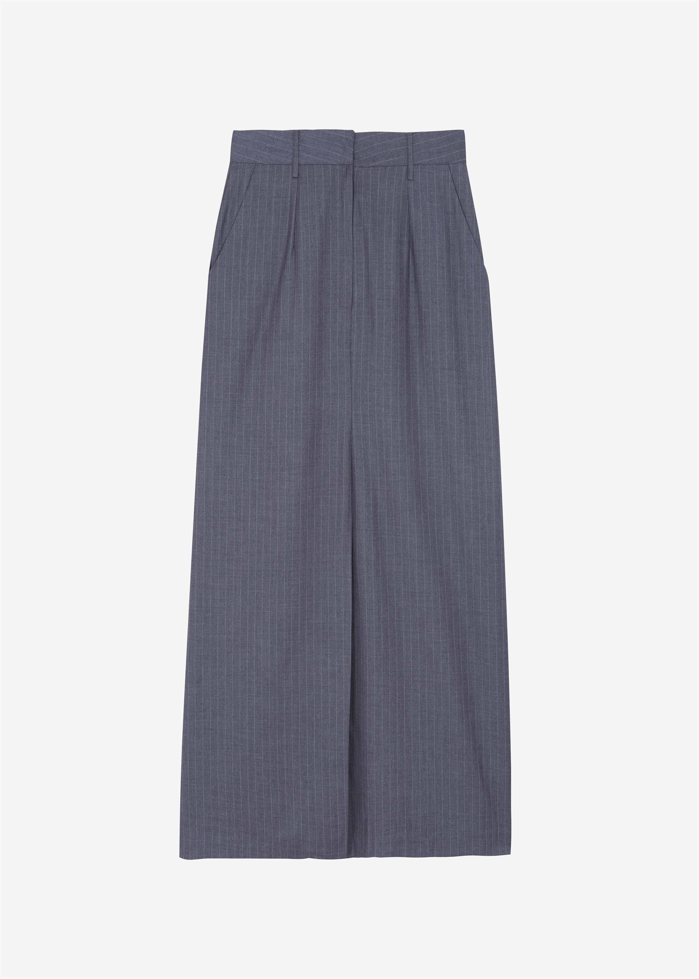 Kerry Maxi Skirt - Grey Pinstripe - 15