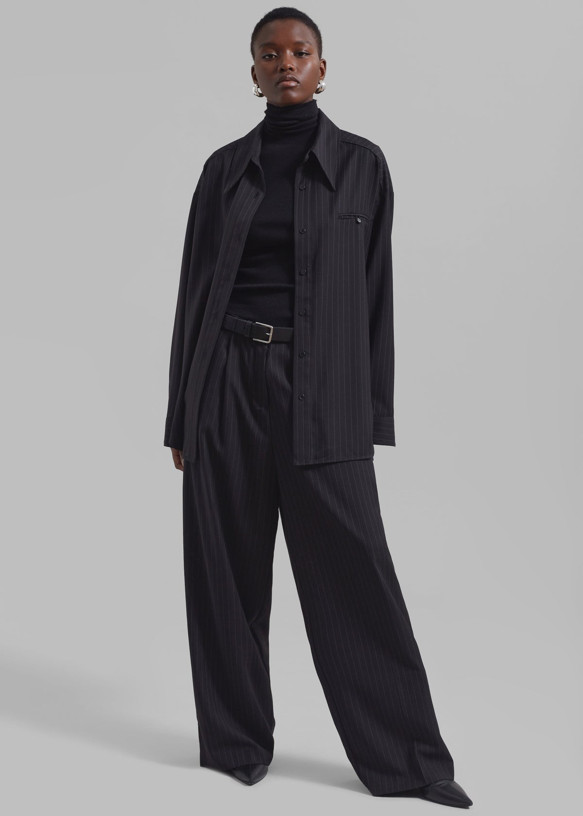 Kerry Trousers - Black Pinstripe - 4