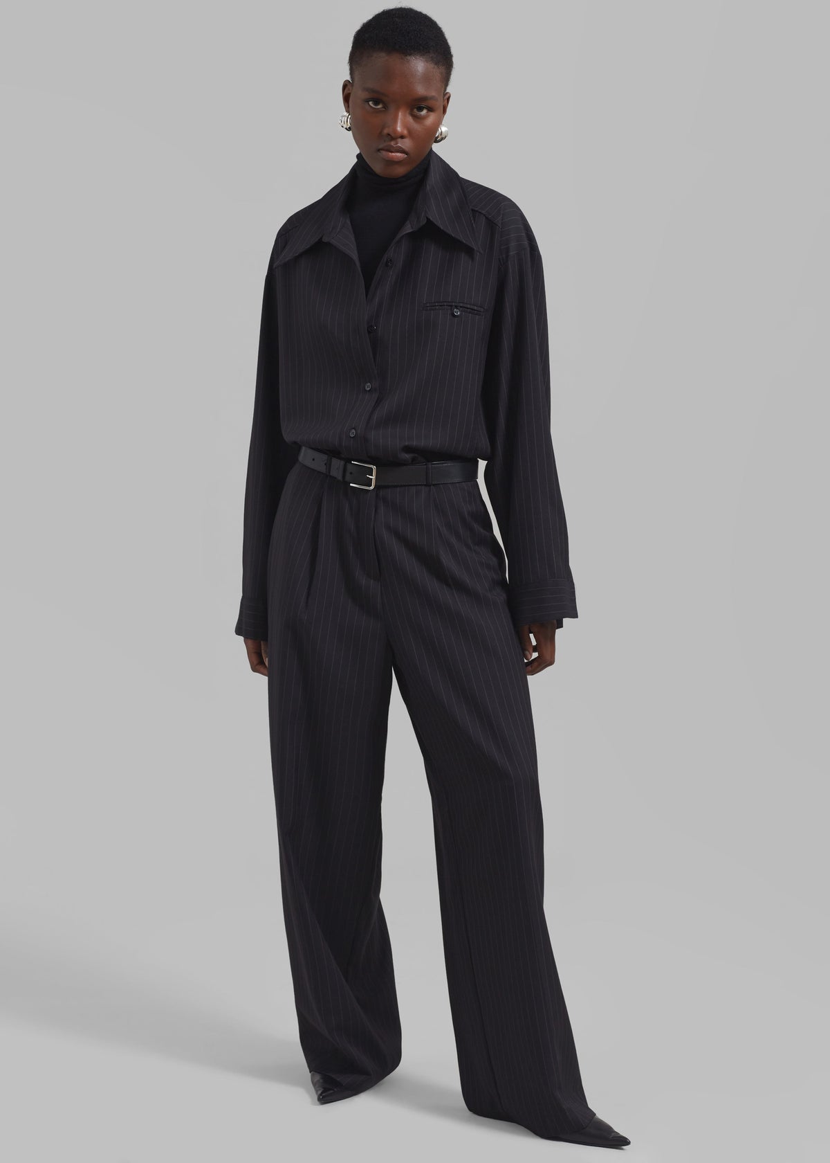 Kerry Trousers - Black Pinstripe - 3