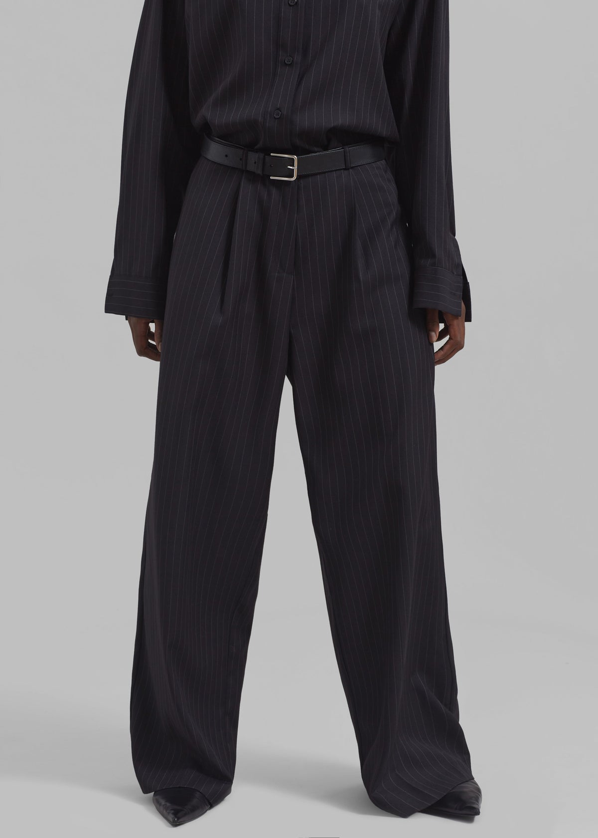 Kerry Trousers - Black Pinstripe - 1