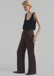 Kit Satin Trousers - Brown