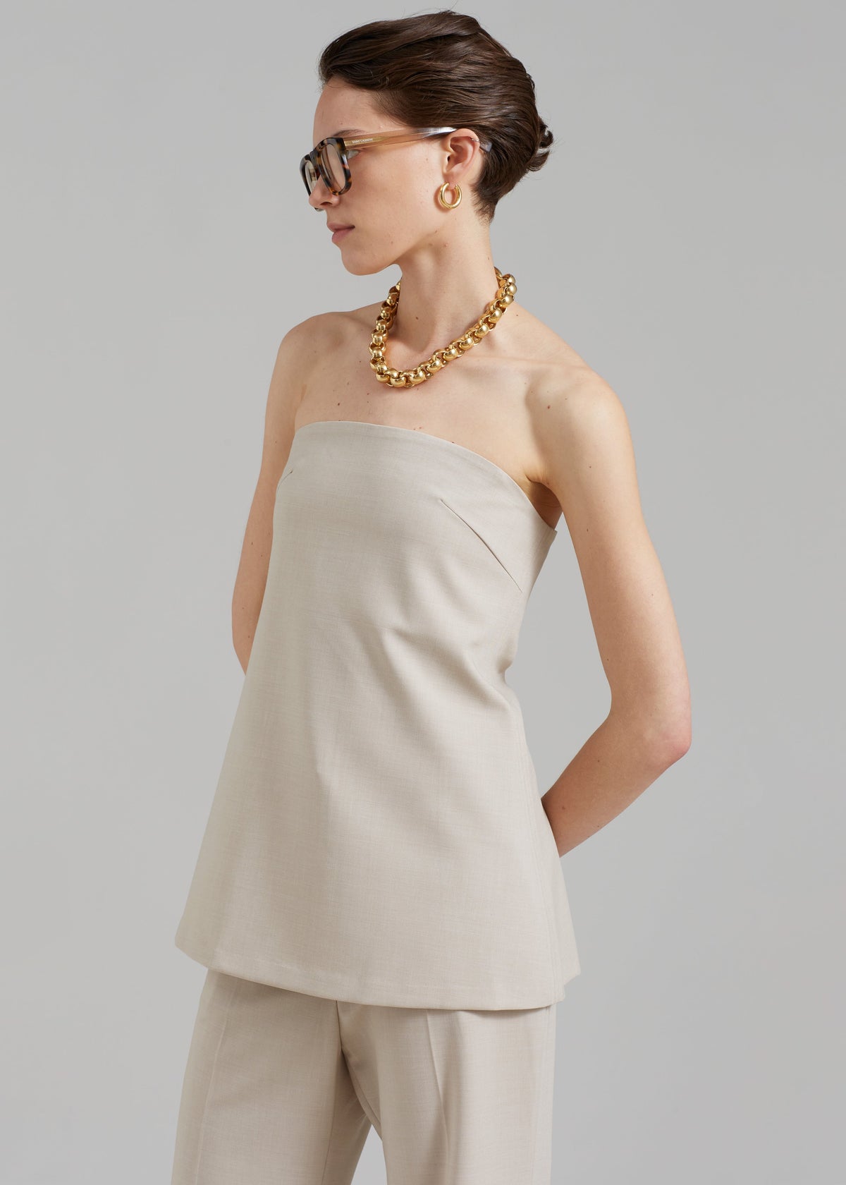 Kit Strapless Top - Beige - 6