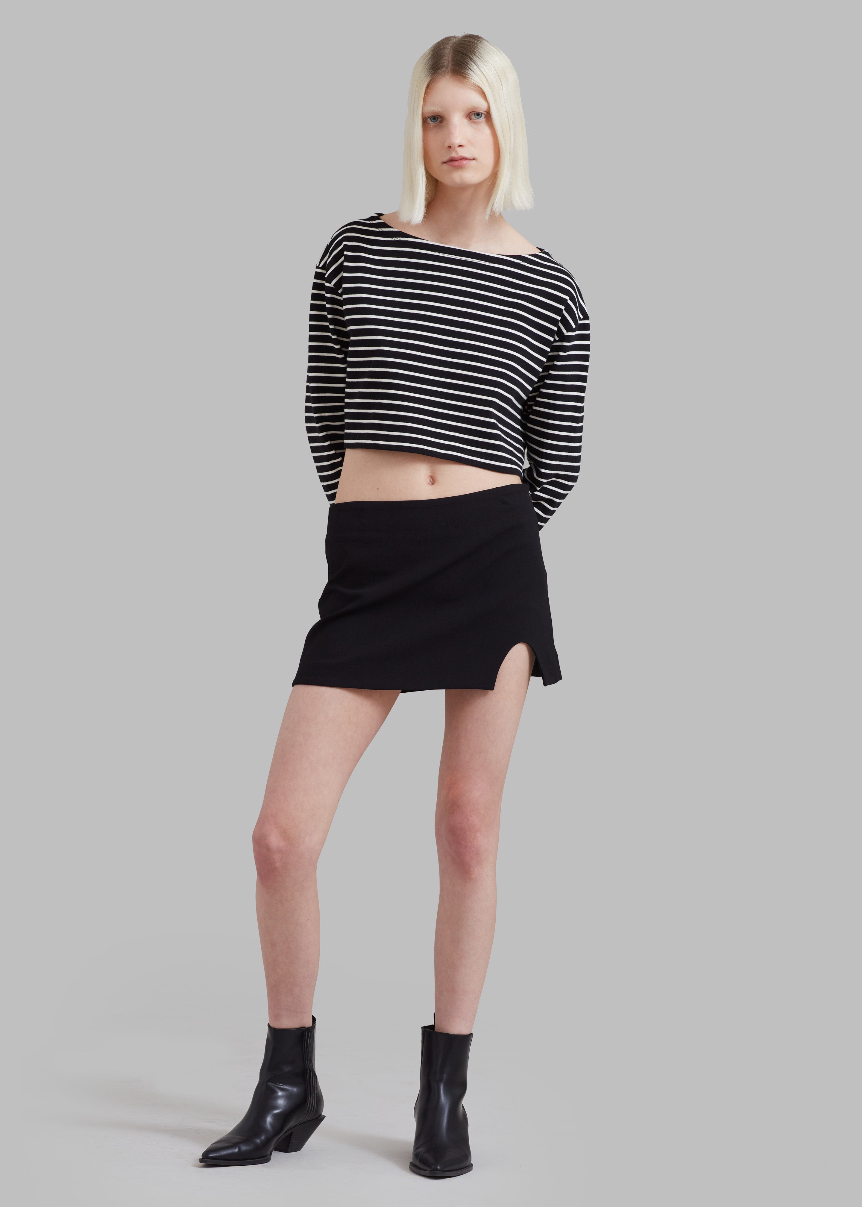 Chester Mini Slit Skirt - Black - 1