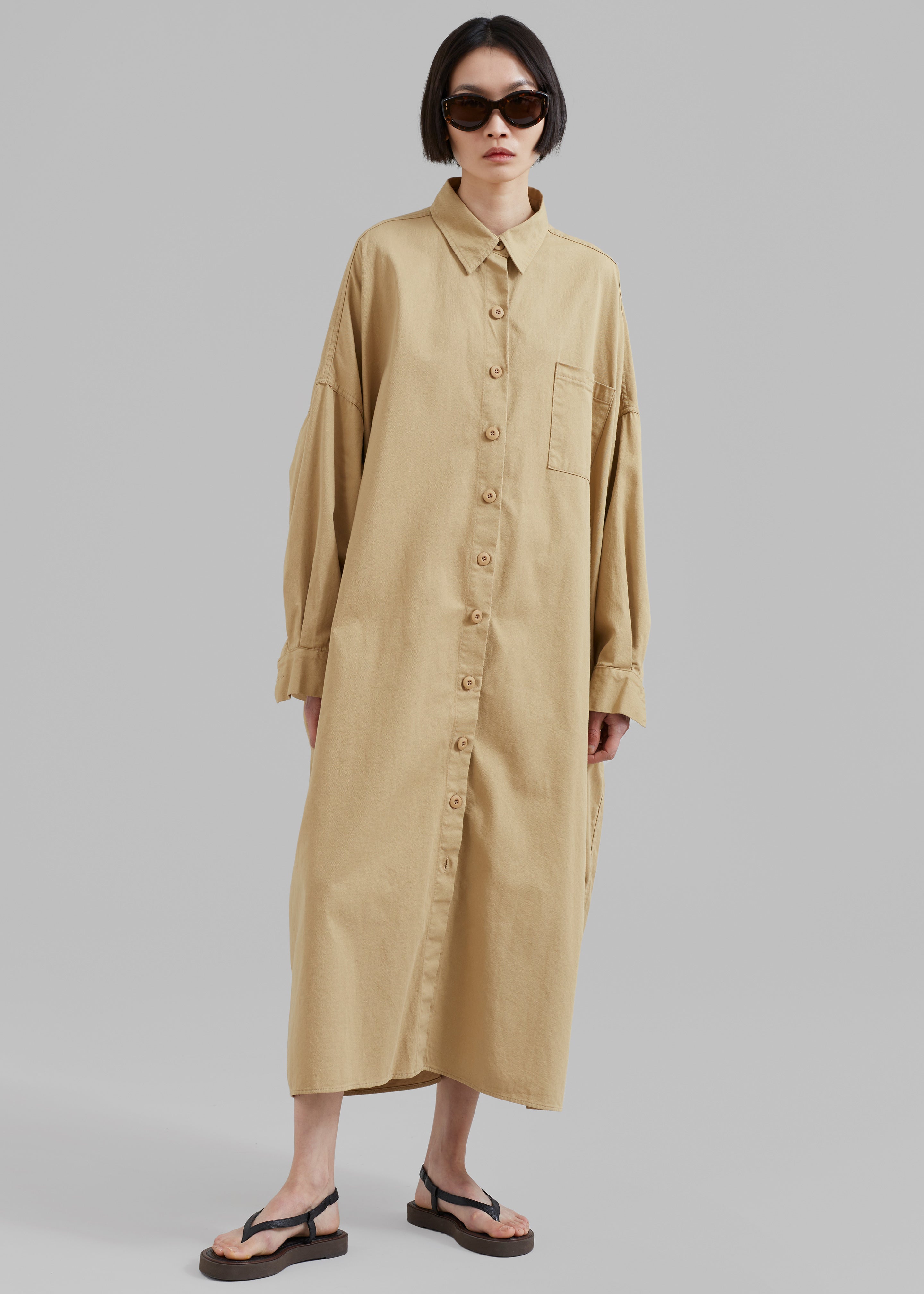 Kason Oversized Shirt Dress - Sahara - 5