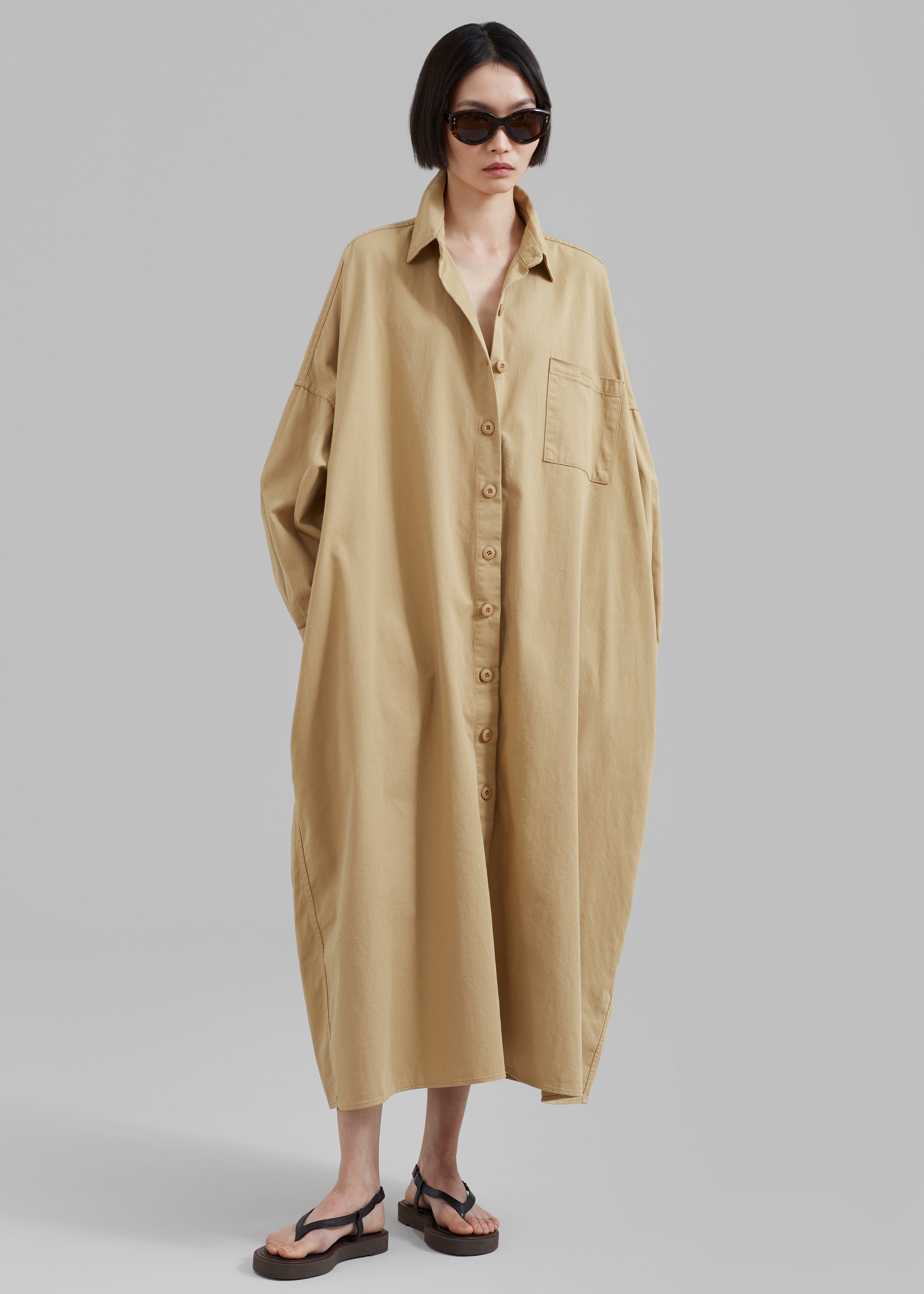 Kason Oversized Shirt Dress - Sahara - 3