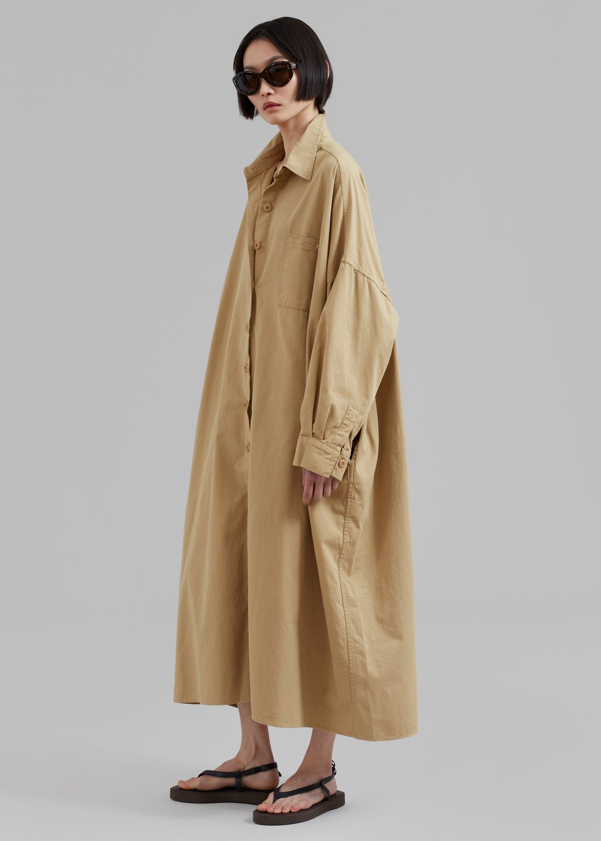 Kason Oversized Shirt Dress - Sahara - 1