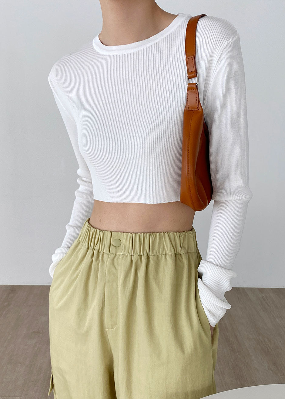Kaz Cropped Knit Top - White - 8