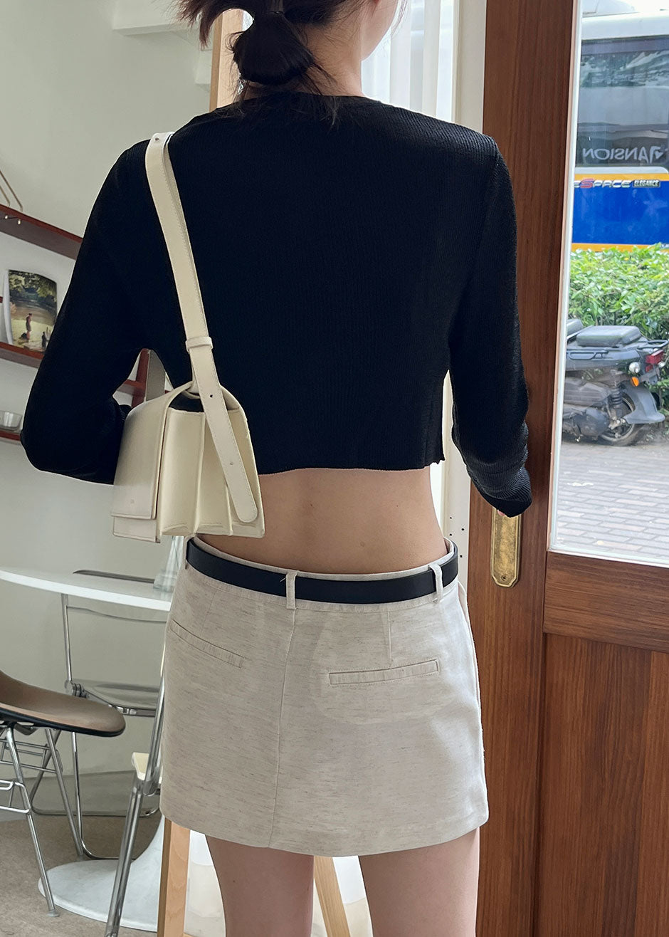 Kaz Cropped Knit Top - Black - 6