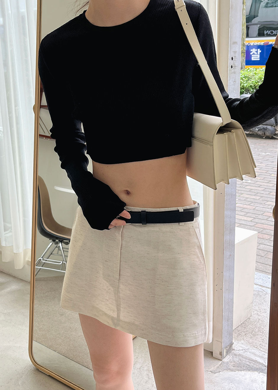 Kaz Cropped Knit Top - Black - 2