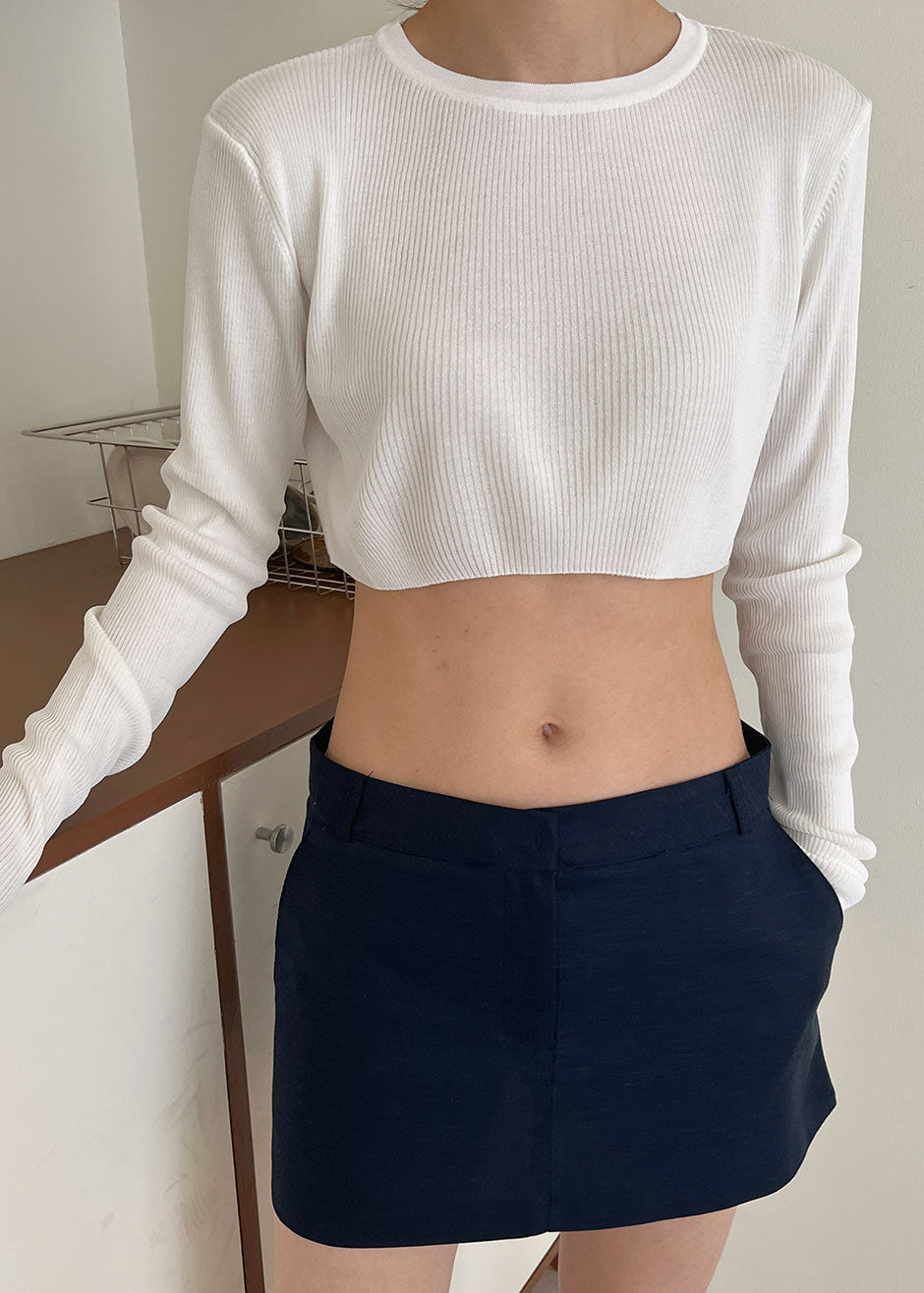 Kaz Cropped Knit Top - White - 9
