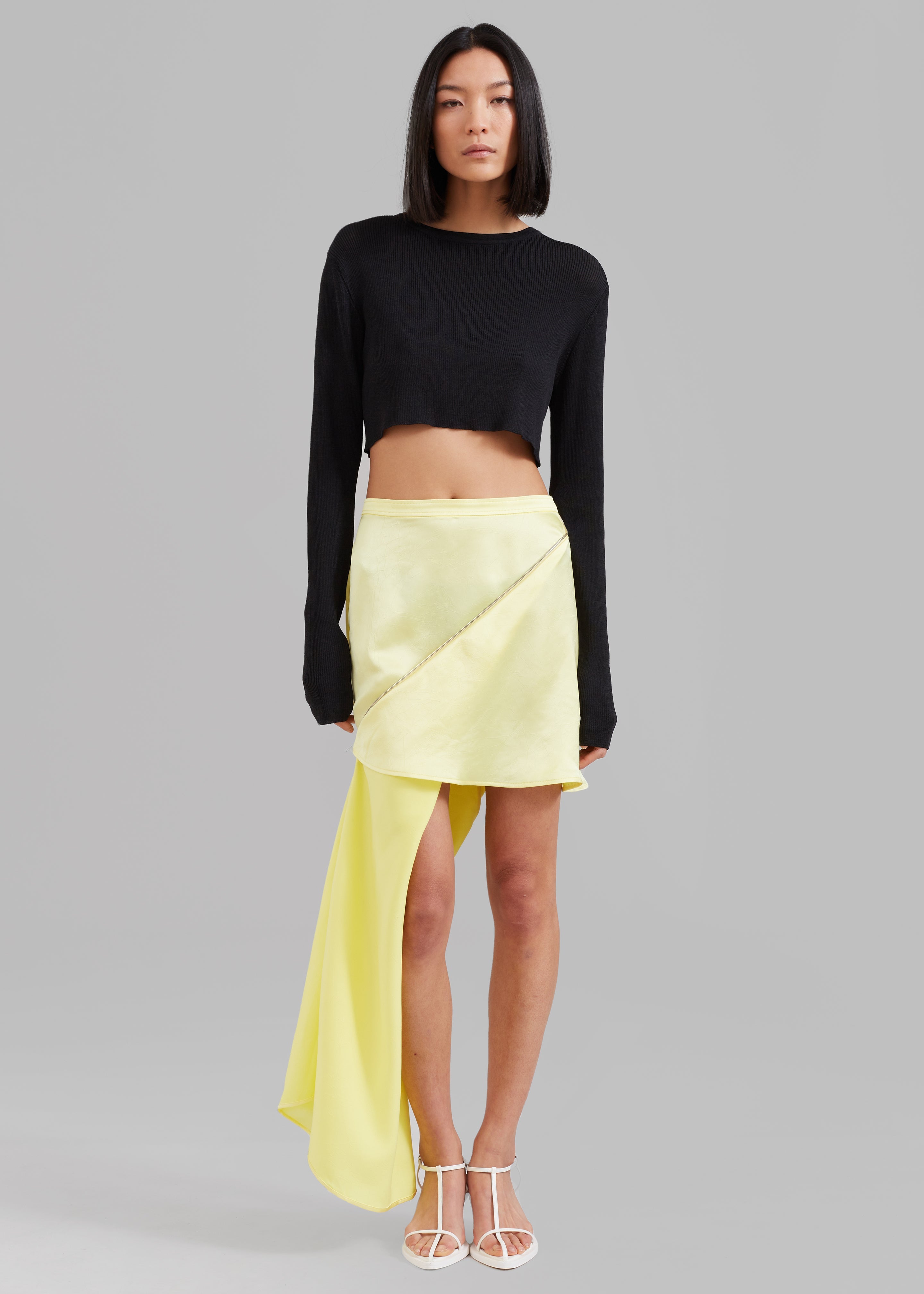 JW Anderson Zip Detail Mini Skirt - Pale Yellow - 1