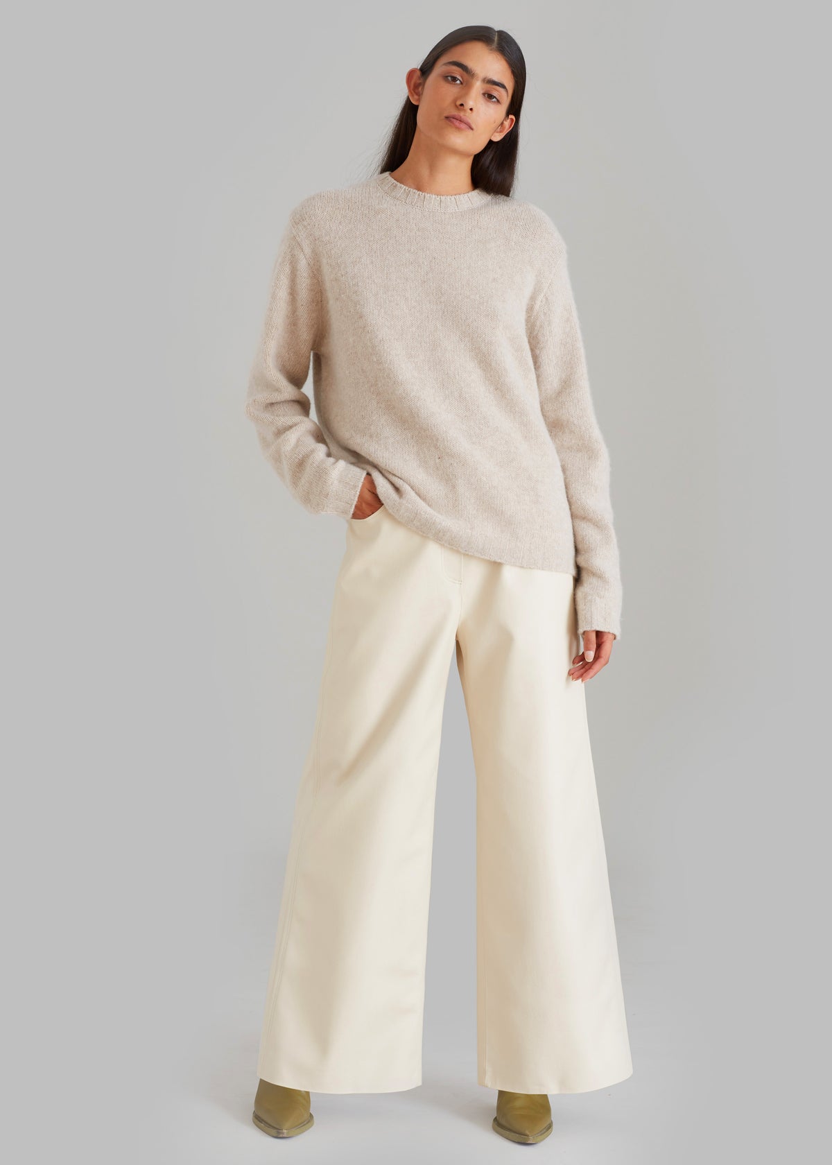 Kira Wide Pants - Beige - 1