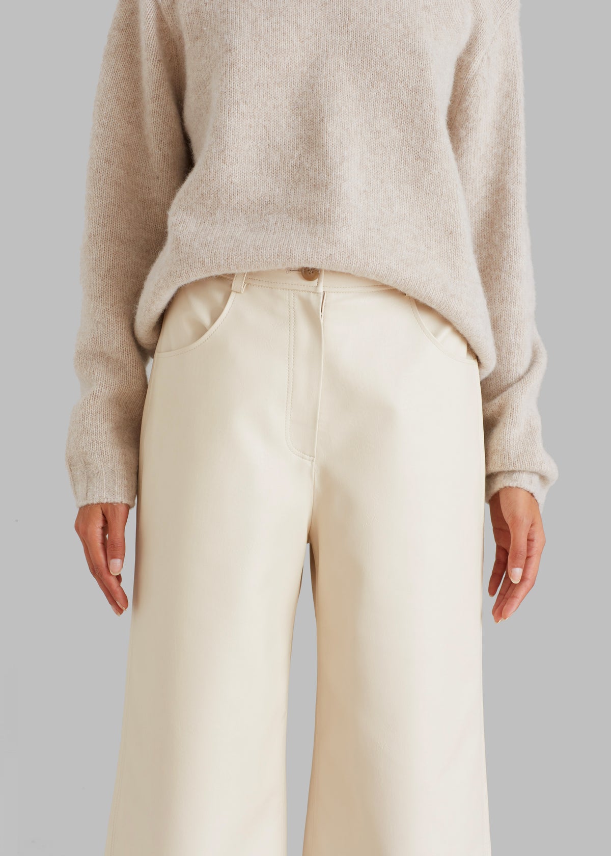 Kira Wide Pants - Beige - 3