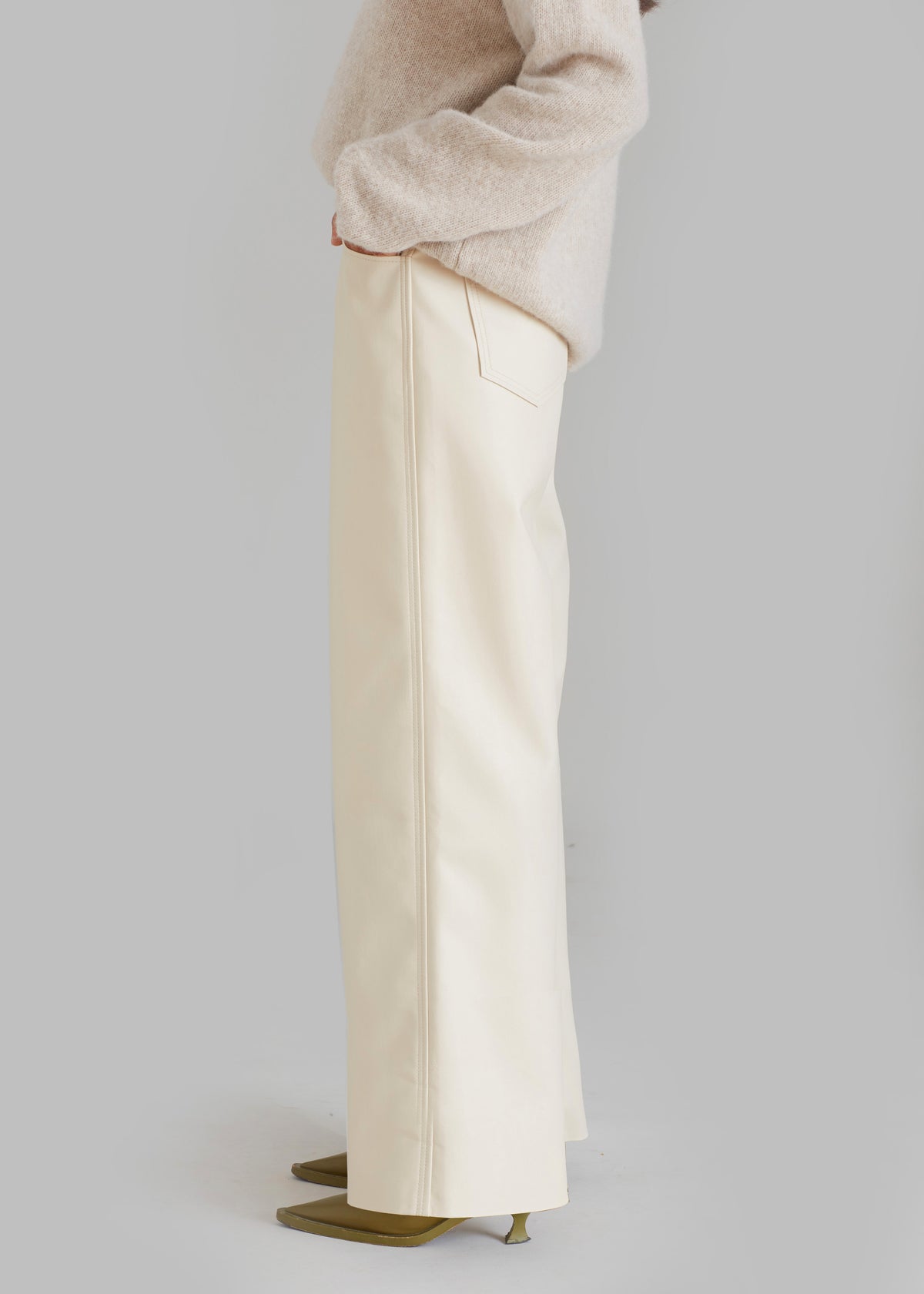 Kira Wide Pants - Beige - 4