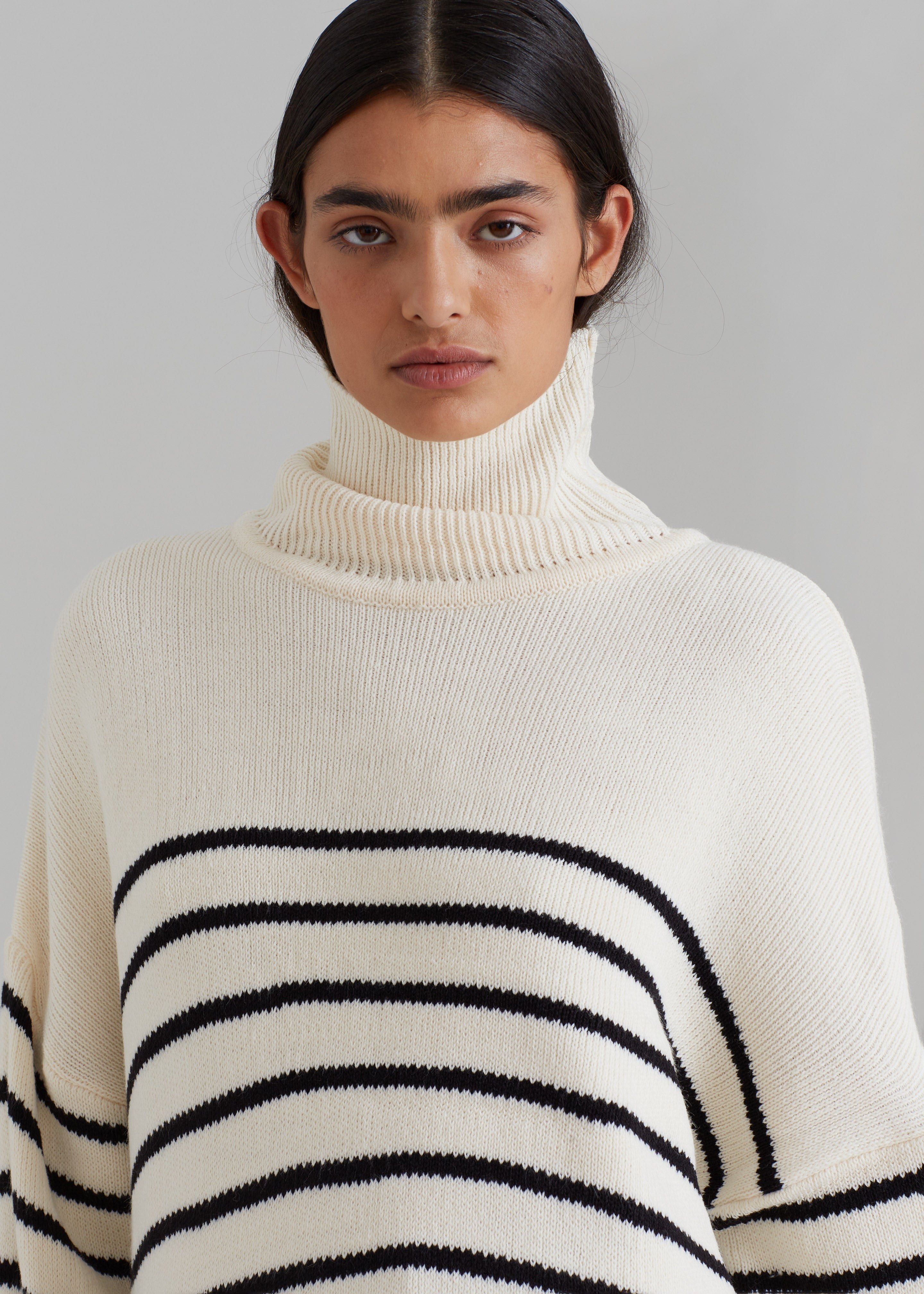 Kyo Turtleneck Sweater - Black Stripe - 4